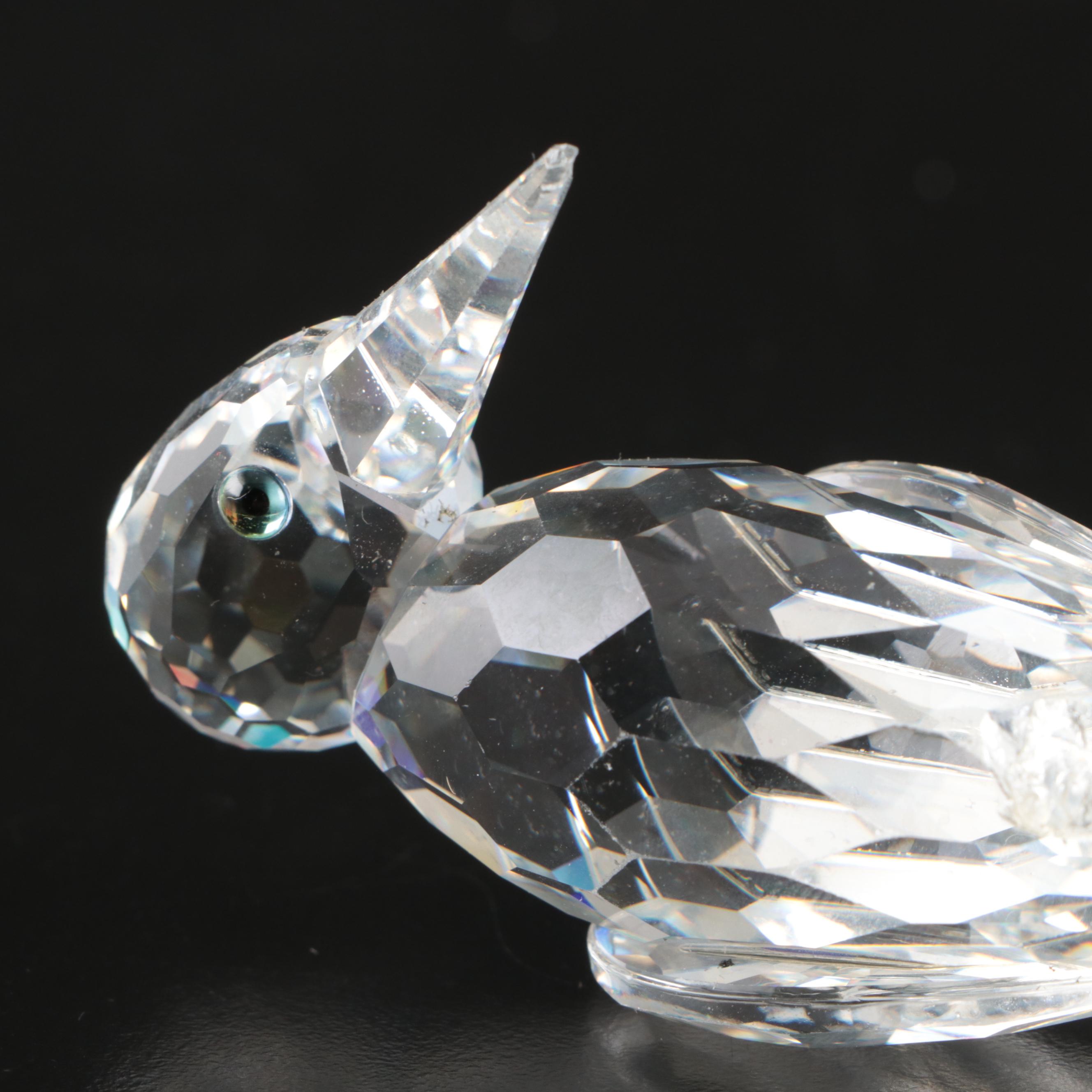 Swarovski Crystal "Bird's Nest," "Owl" and More Figures with Mirrored Stands