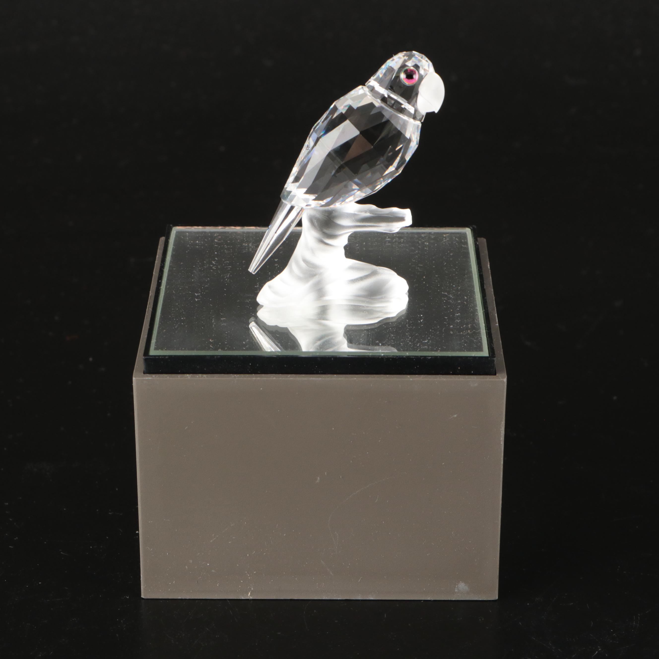 Swarovski Crystal "Bird's Nest," "Owl" and More Figures with Mirrored Stands