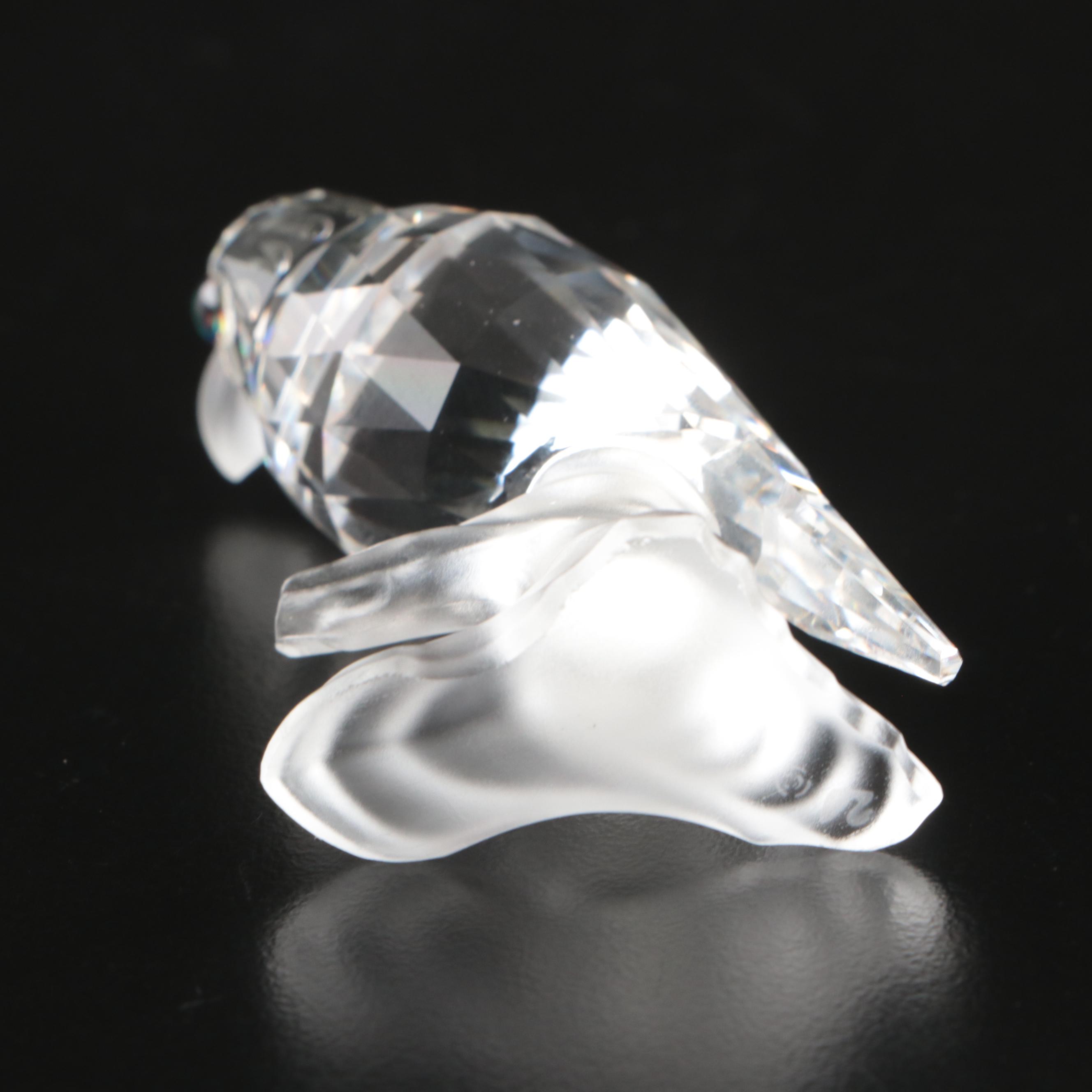 Swarovski Crystal "Bird's Nest," "Owl" and More Figures with Mirrored Stands