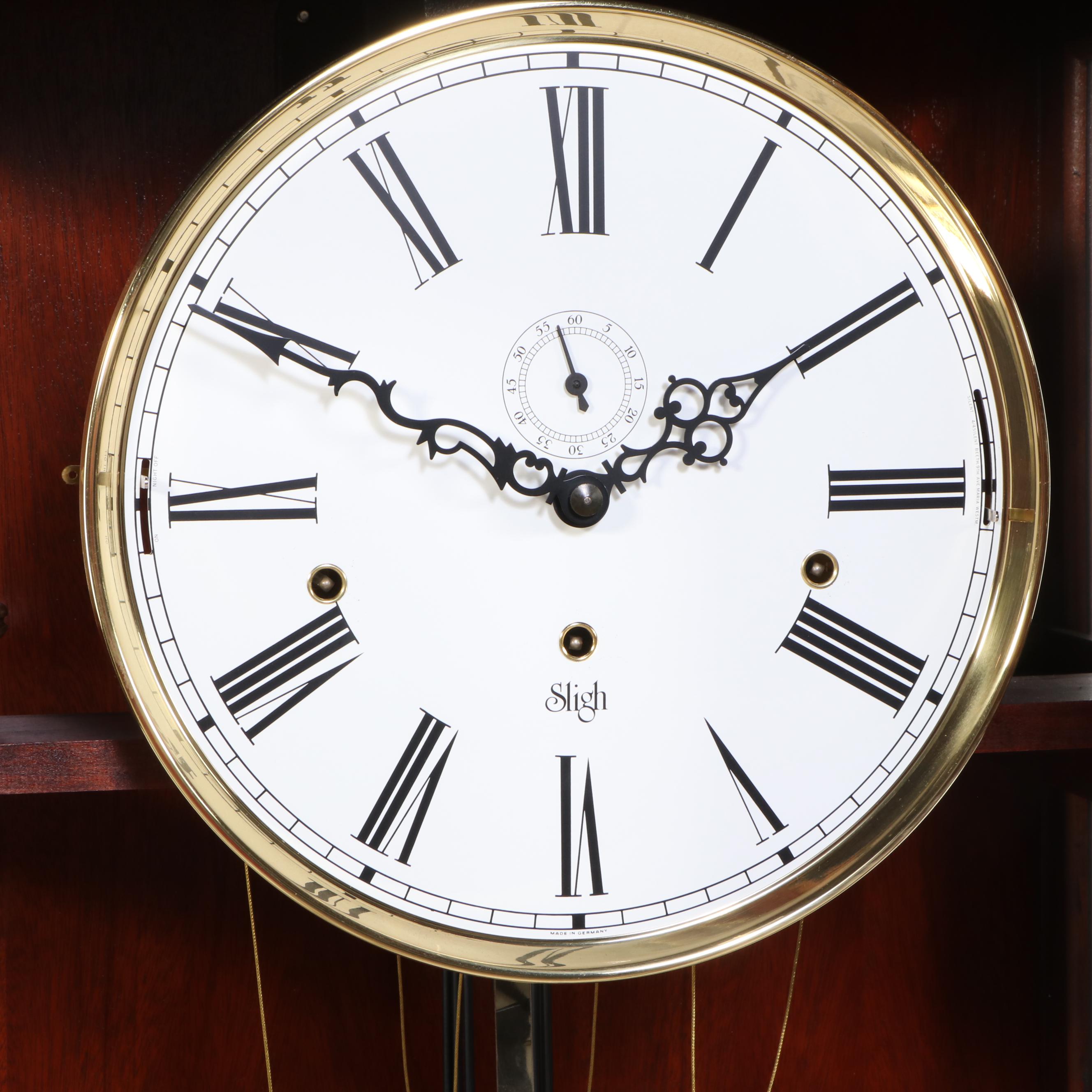 Sligh Neoclassical Style Mahogany Grandfather Clock