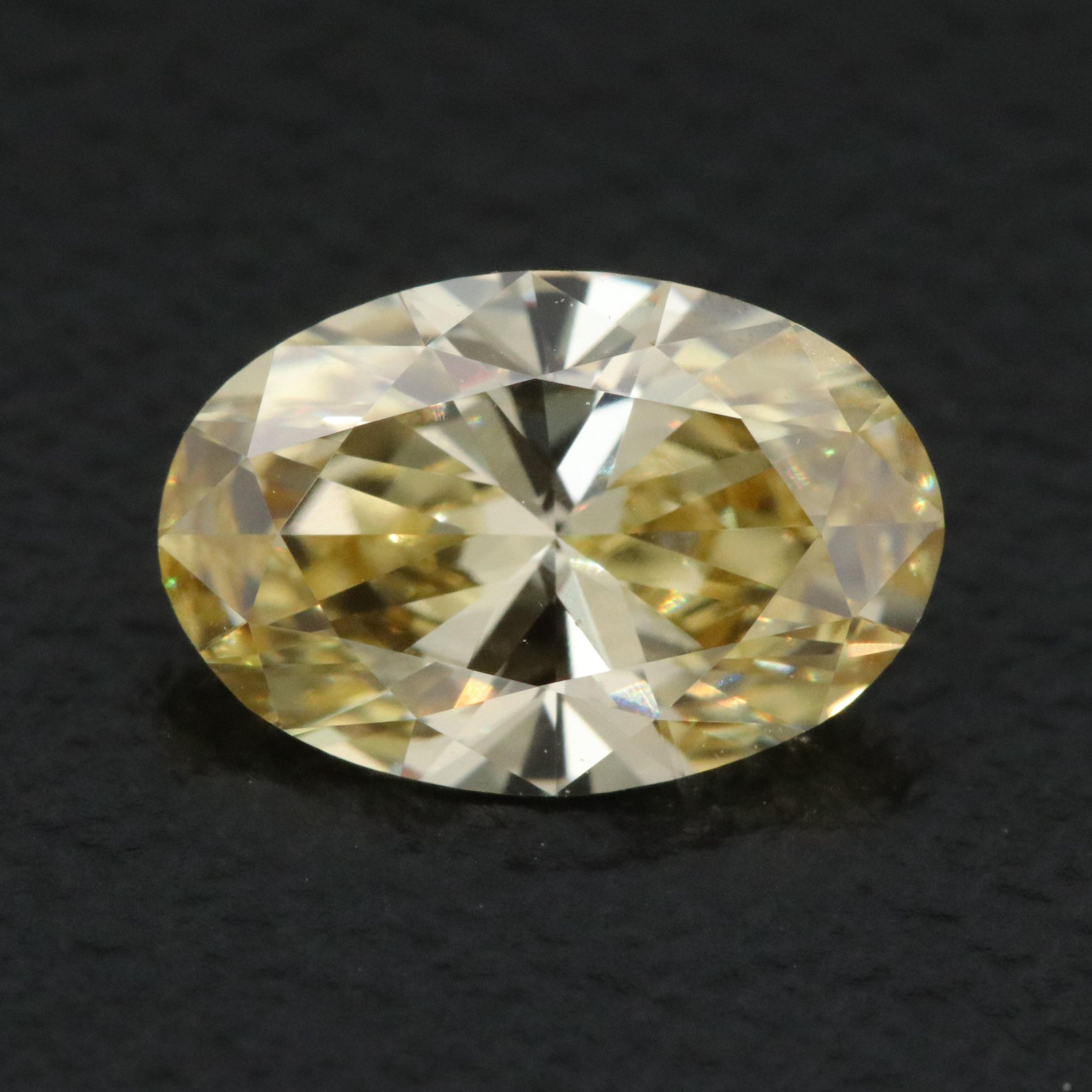 Loose 1.01 CT Lab Grown Fancy Yellow Diamond with IGI Report