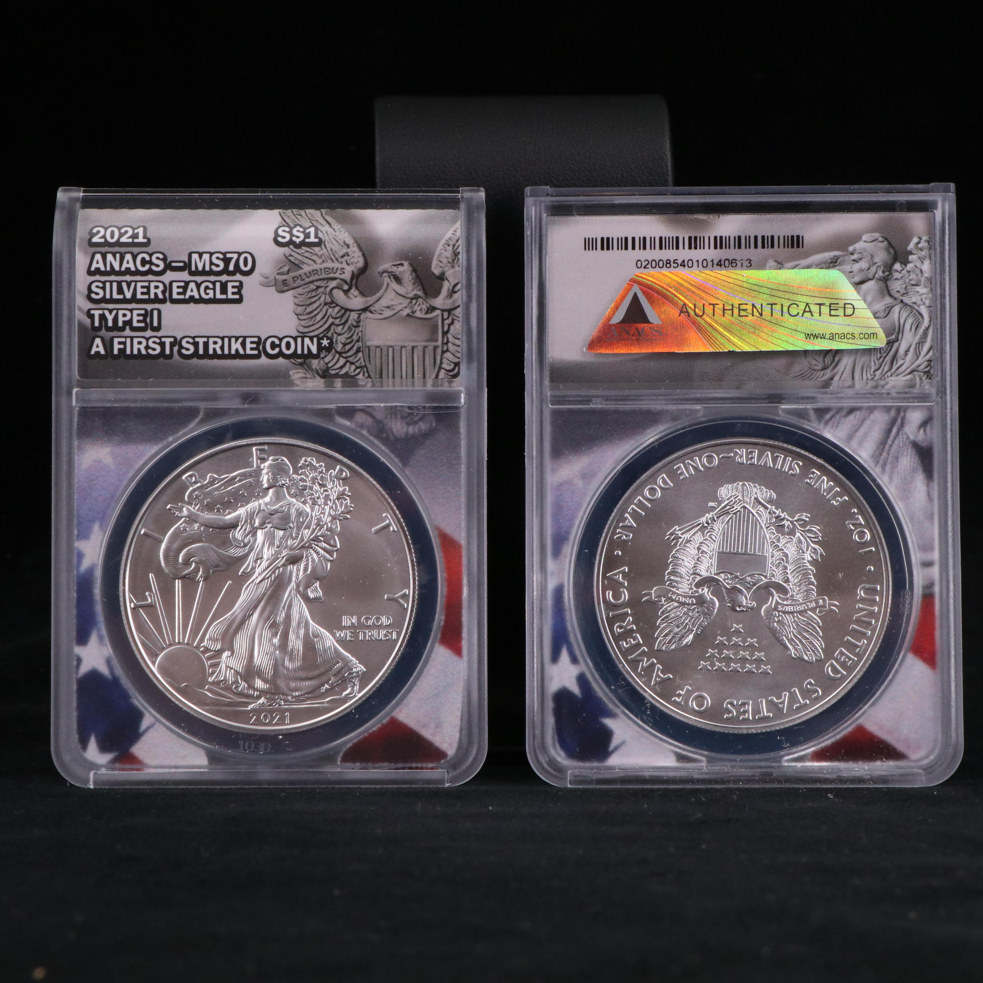 Group of Twenty ANACS MS70 2021Type I First Strike American Silver Eagles