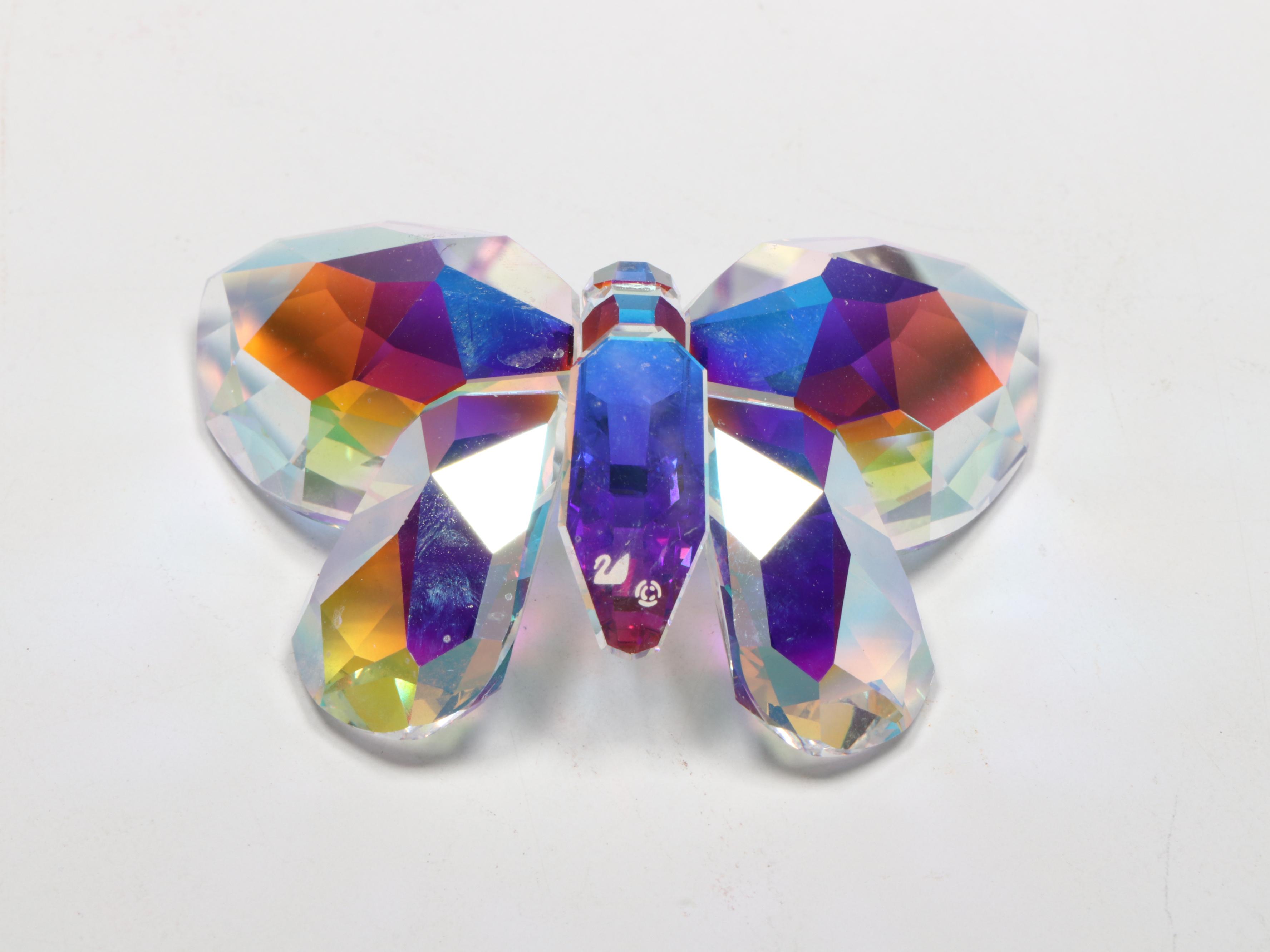 Swarovski Crystal "Ladybird", "Dragonfly" and More Figures with Lucite Stands