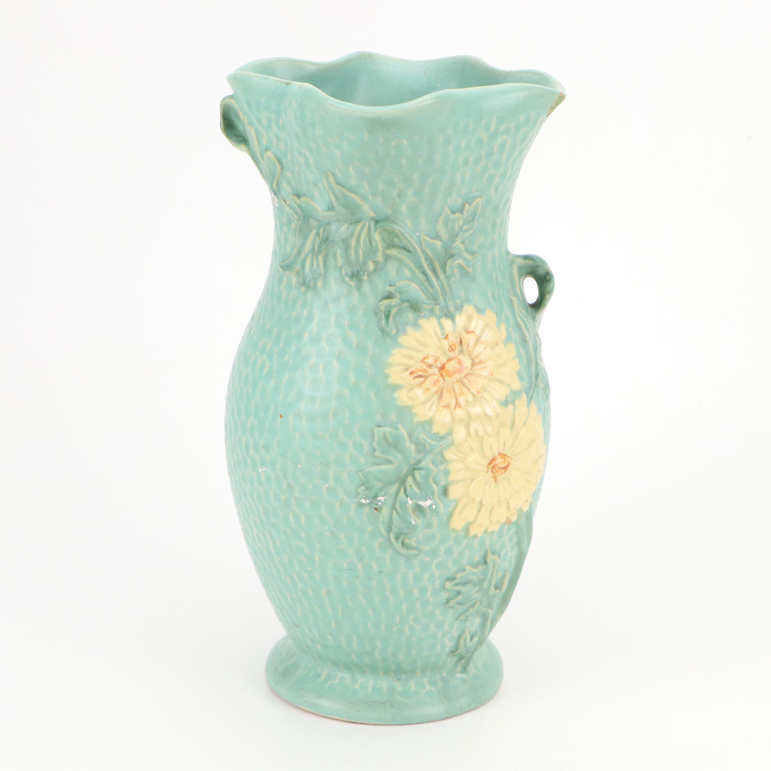 Art Deco Roseville Zephyr Lily, Clematis, Bleeding Hearts & Weller Vases