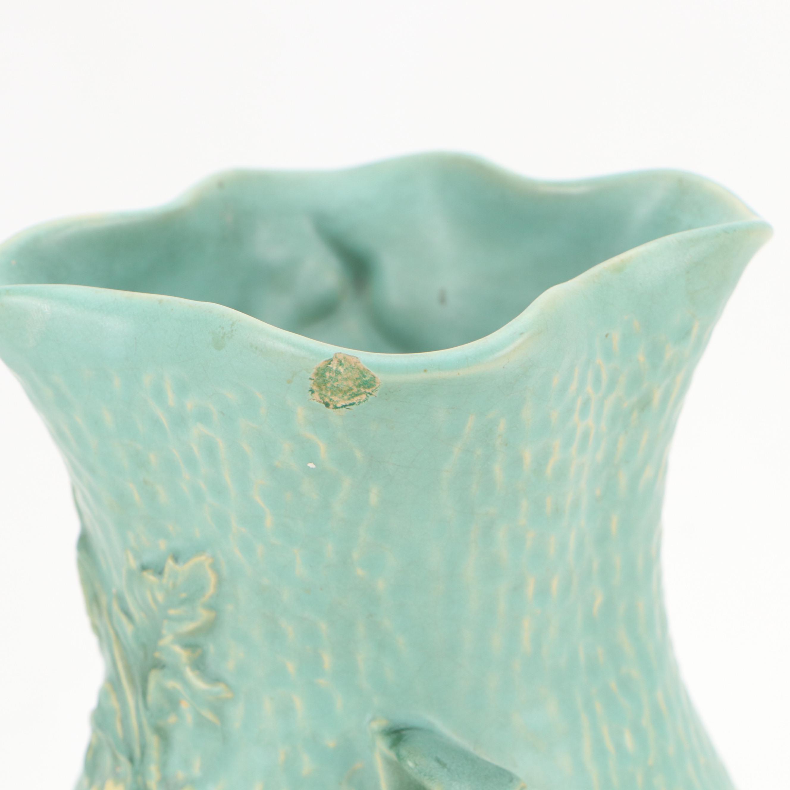 Art Deco Roseville Zephyr Lily, Clematis, Bleeding Hearts & Weller Vases