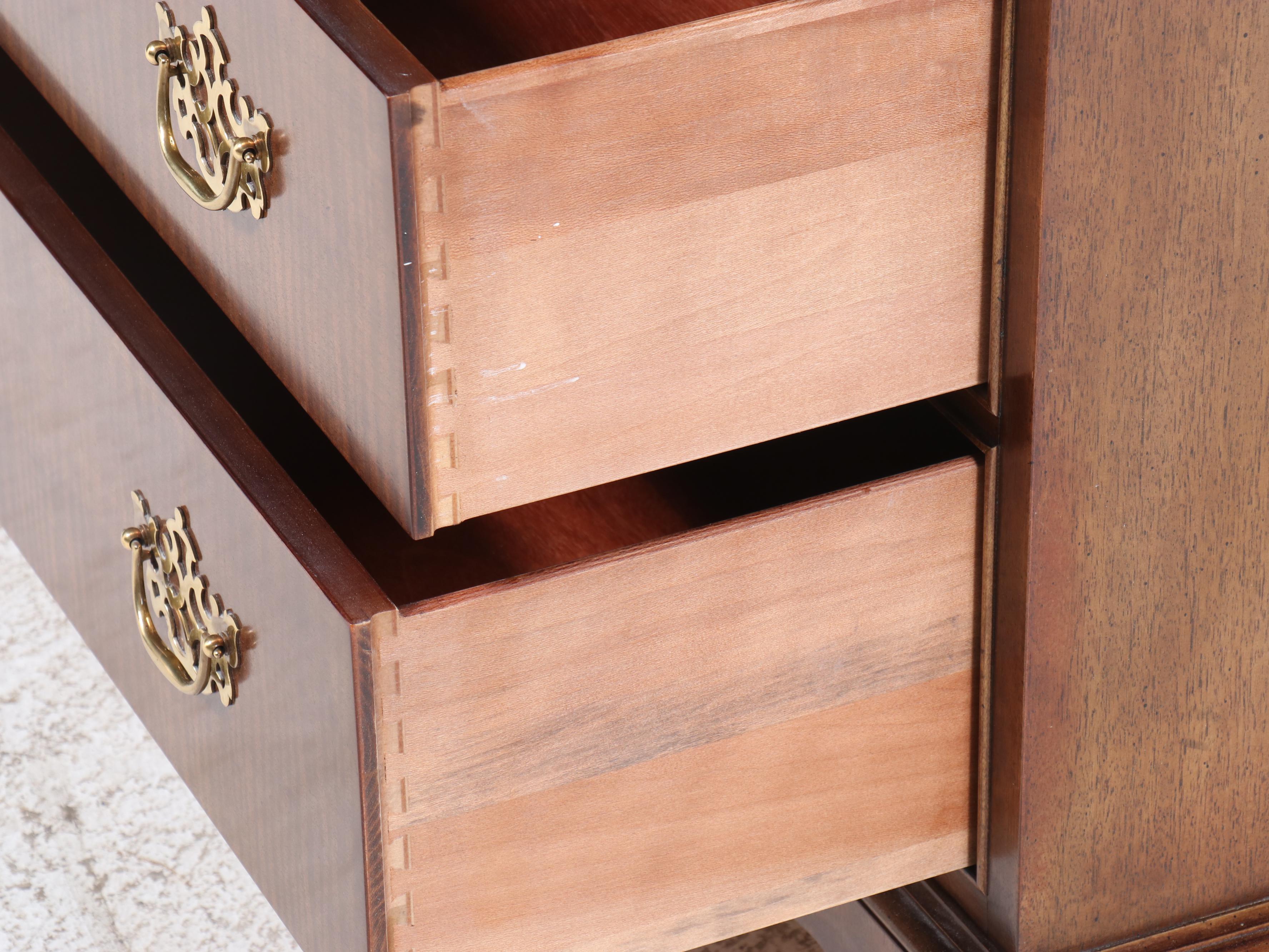 Henredon George II Style Mahogany and Maple Armoire