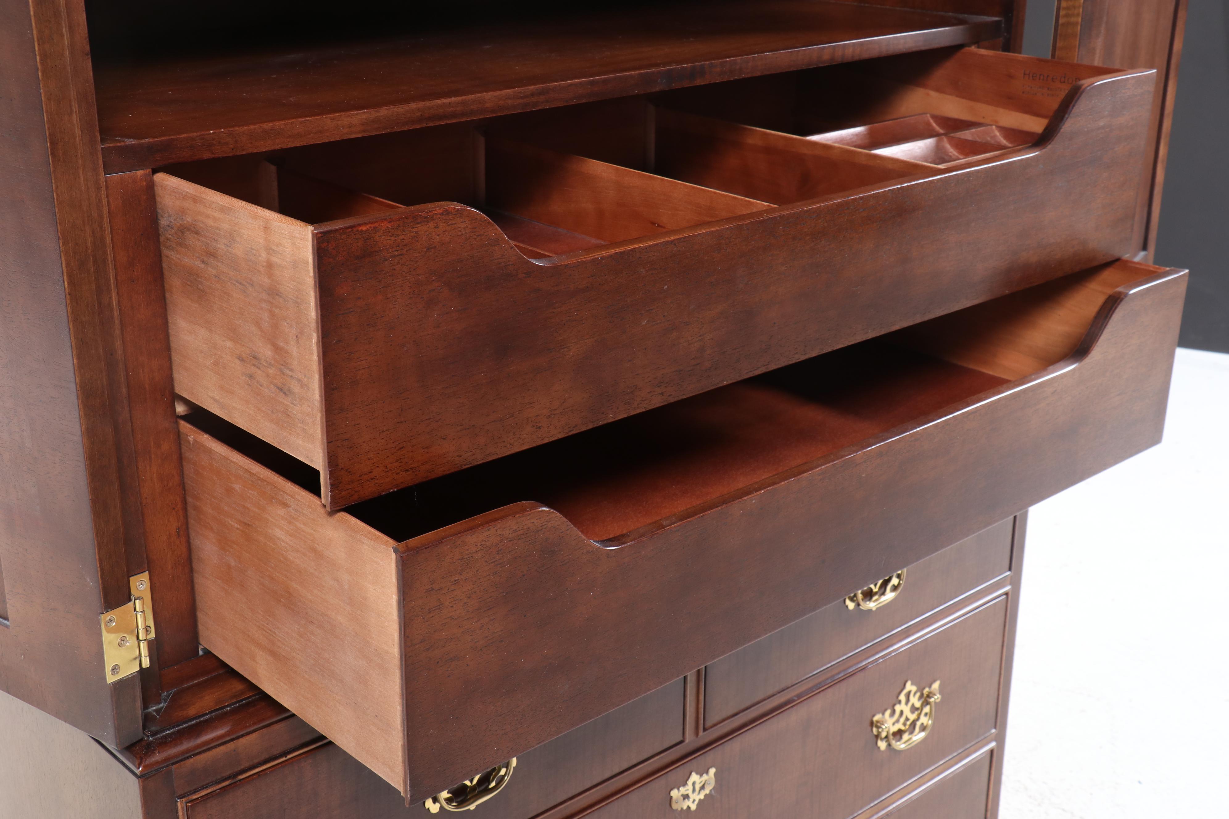 Henredon George II Style Mahogany and Maple Armoire