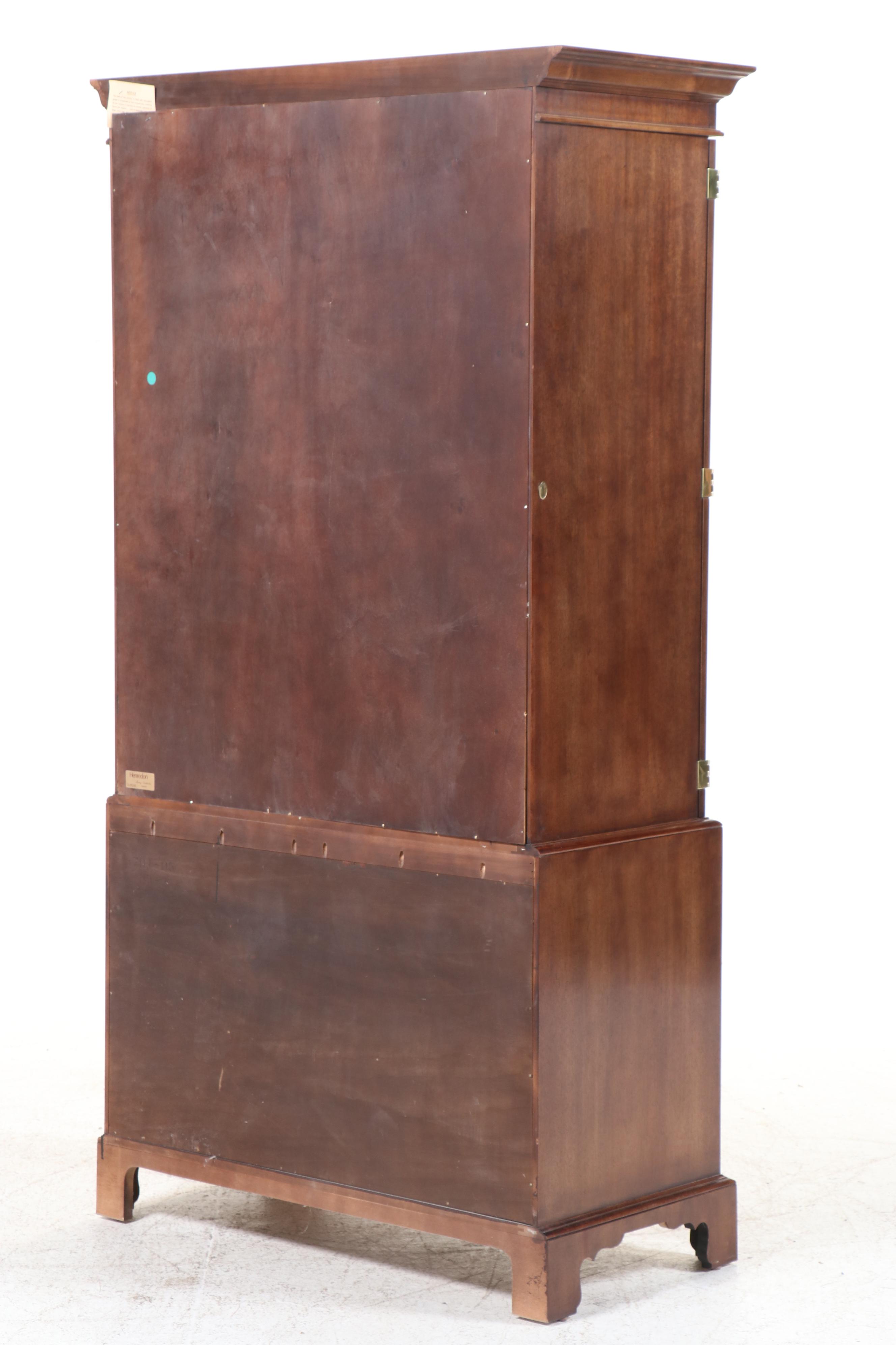 Henredon George II Style Mahogany and Maple Armoire