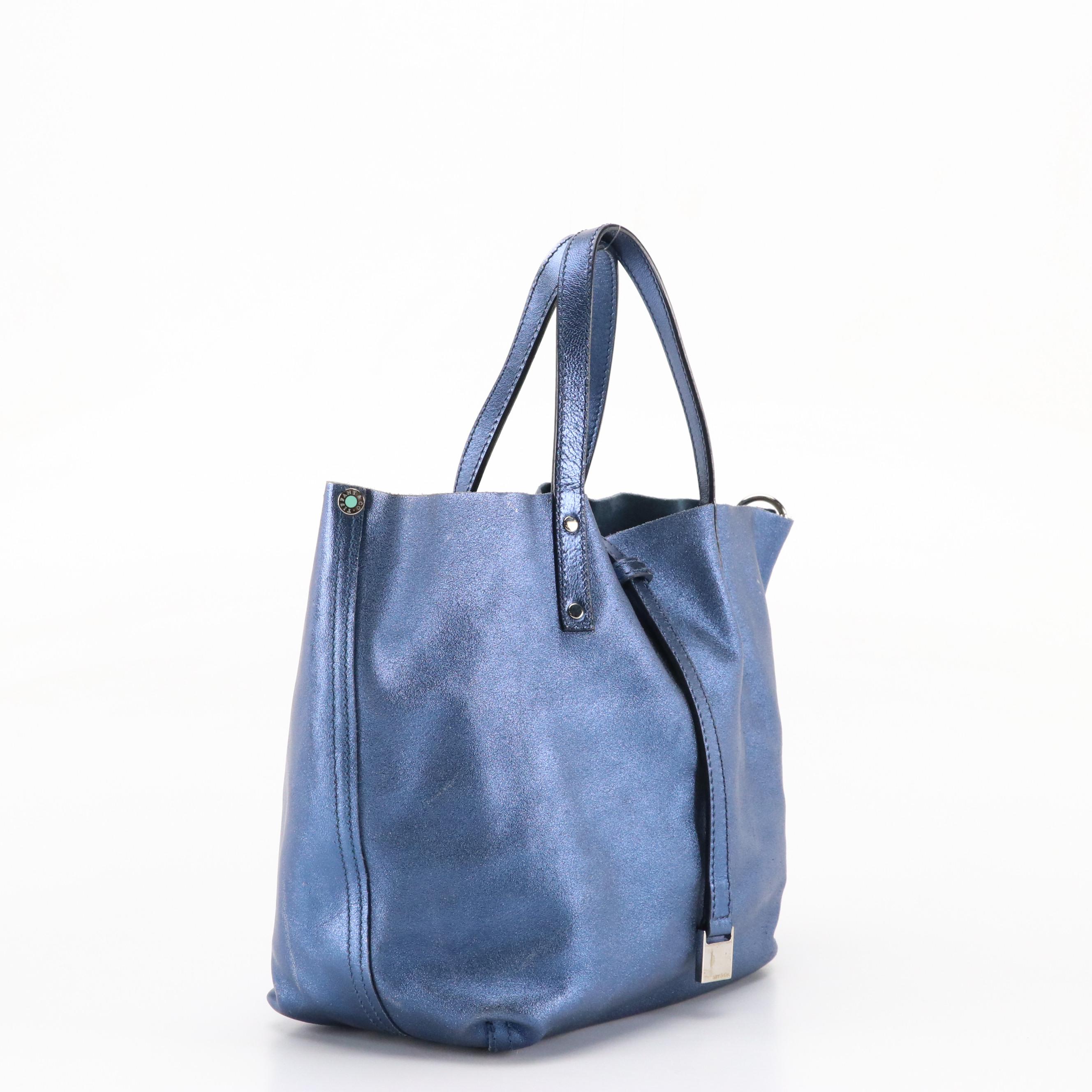 Tiffany & Co. Reversible Small Tote with Pouch in Metallic Leather/Suede