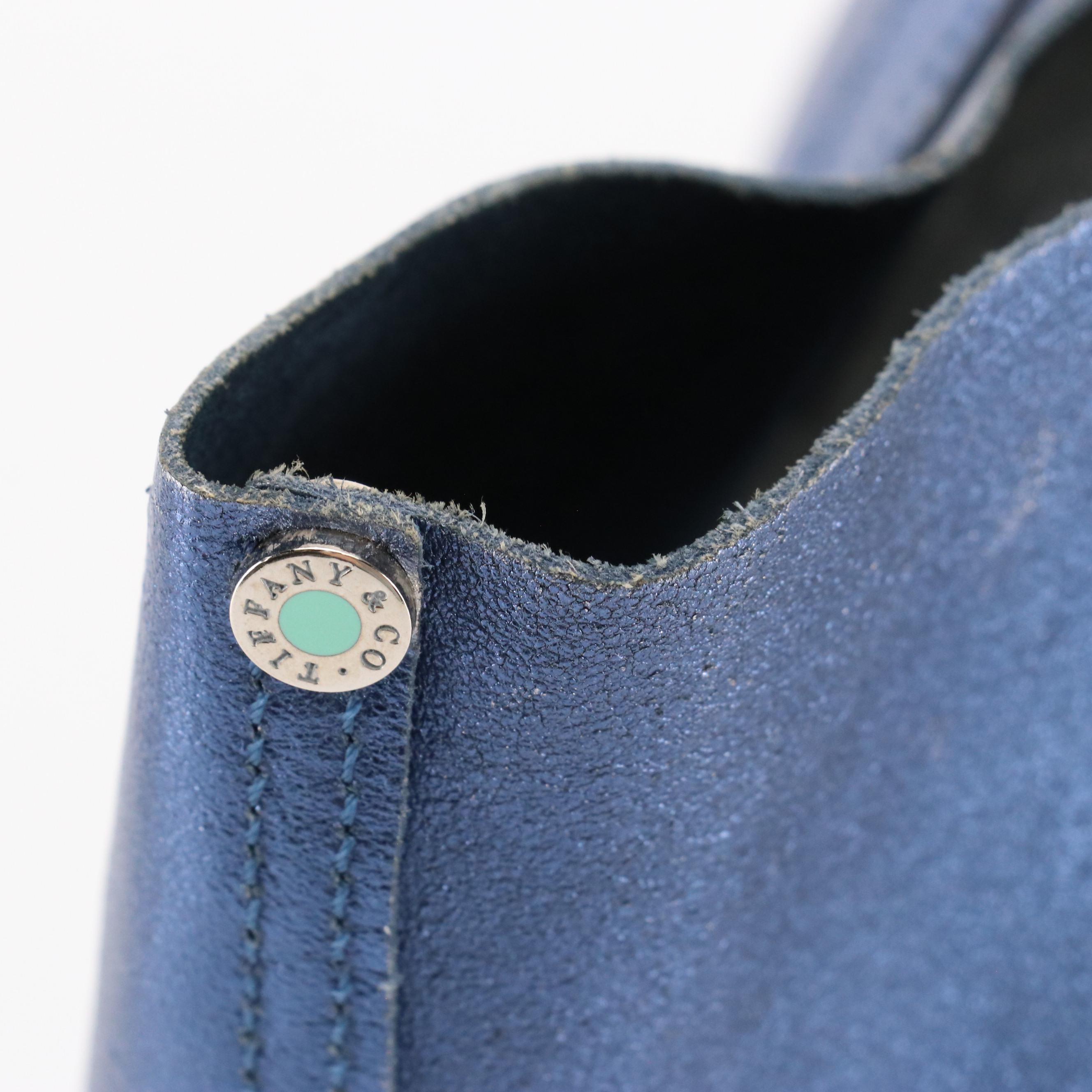 Tiffany & Co. Reversible Small Tote with Pouch in Metallic Leather/Suede