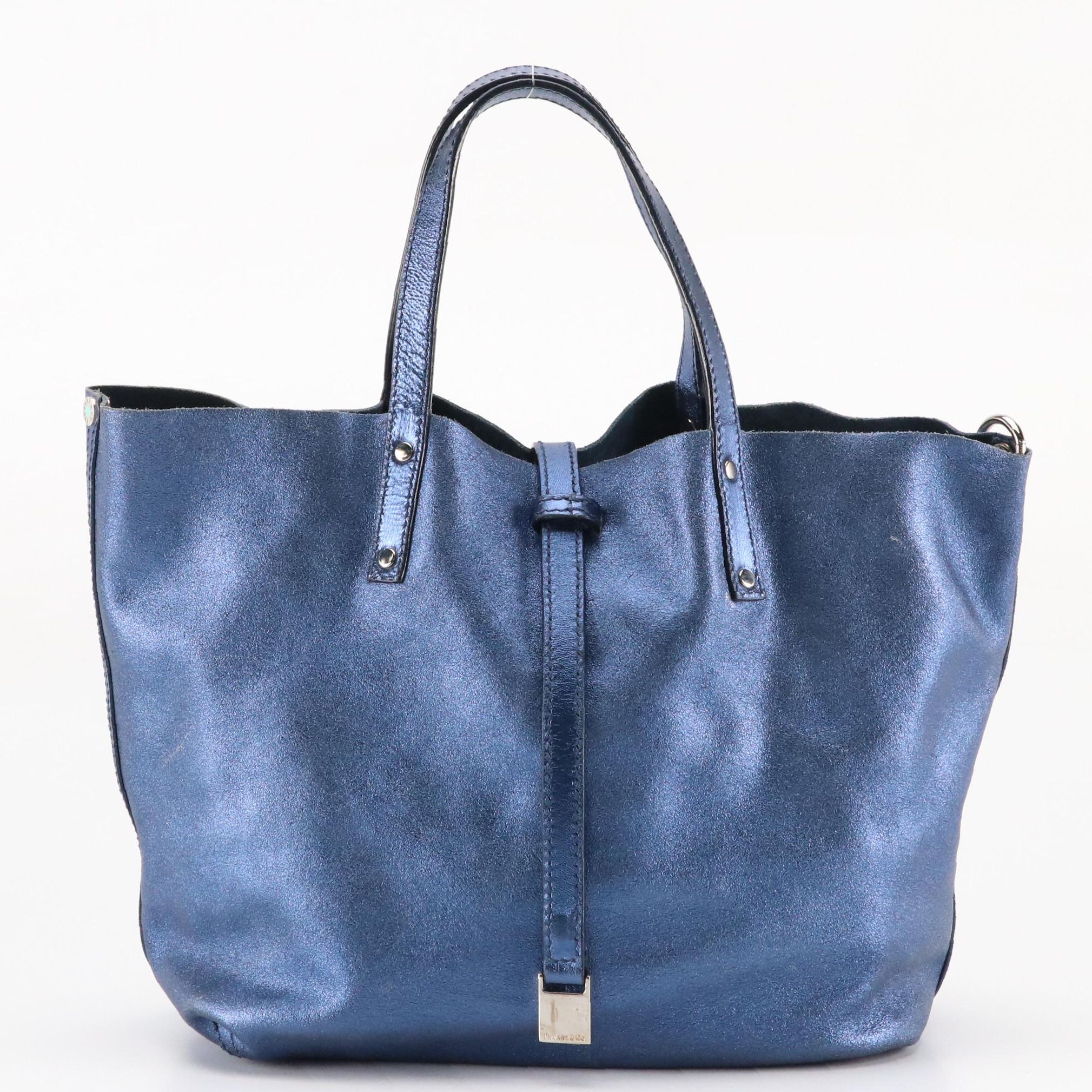 Tiffany & Co. Reversible Small Tote with Pouch in Metallic Leather/Suede