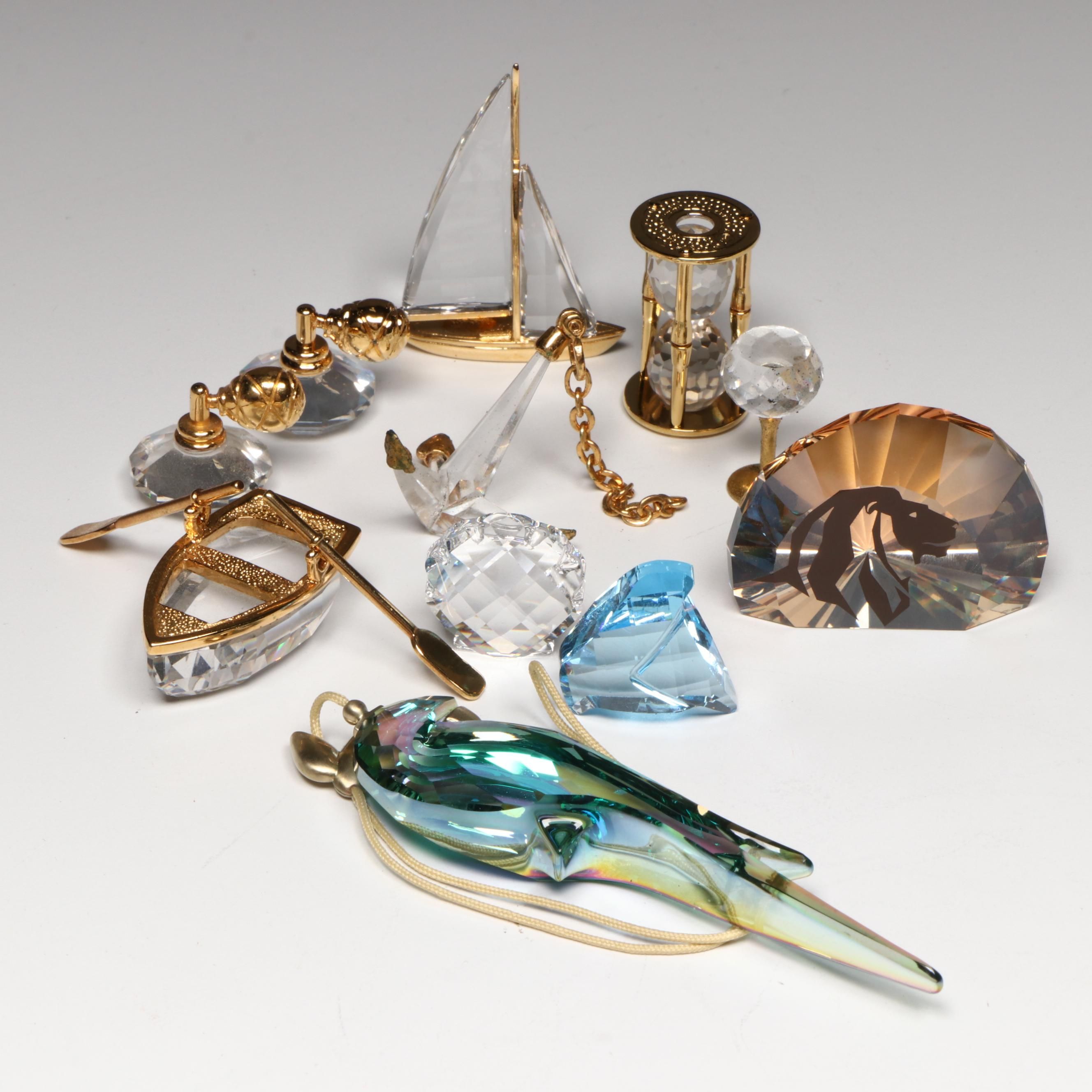 Swarovski Crystal "Row Boat" and More Figures, Ornaments and Paperweight