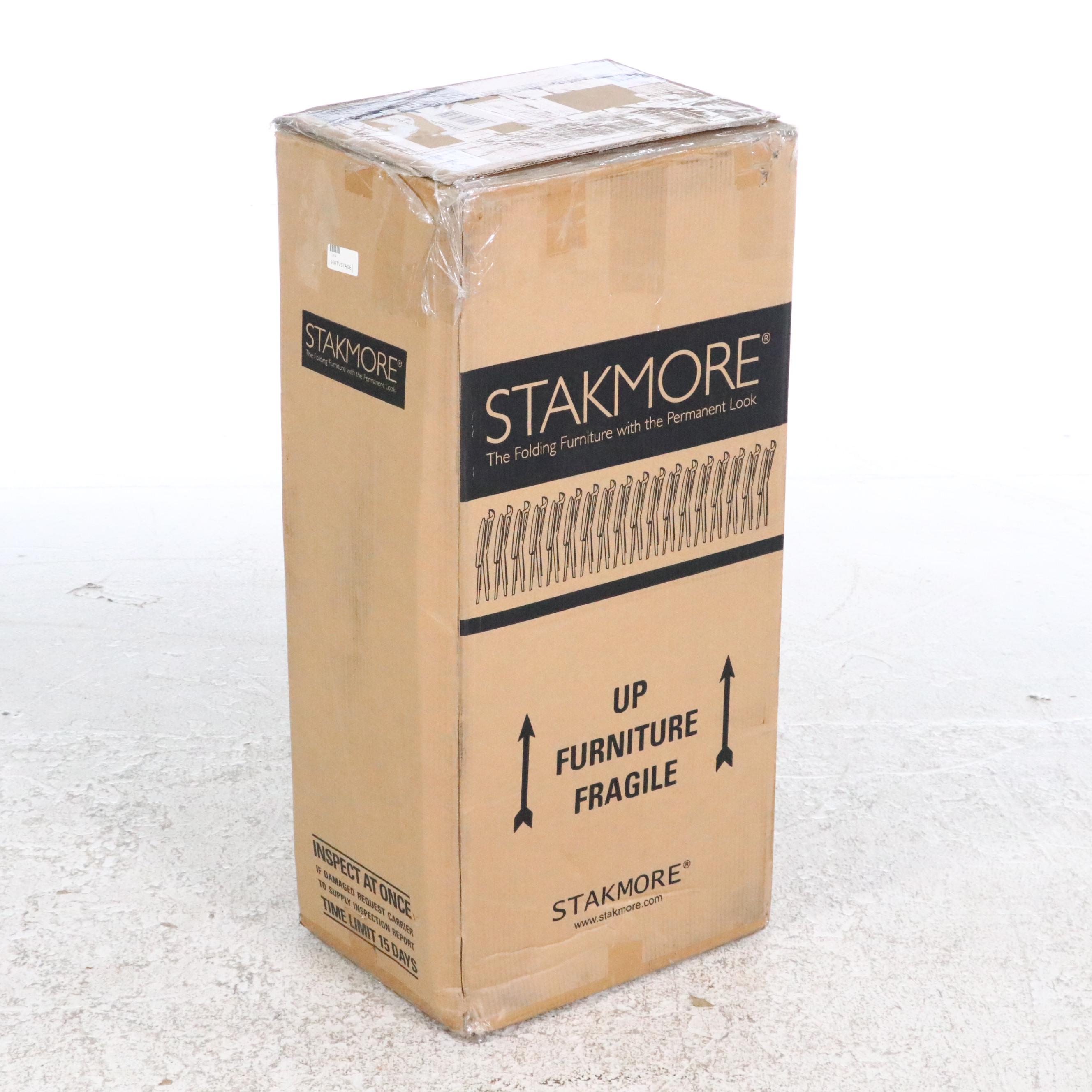 Pair of Stakmore Cherry-Stained Wood Folding Chairs