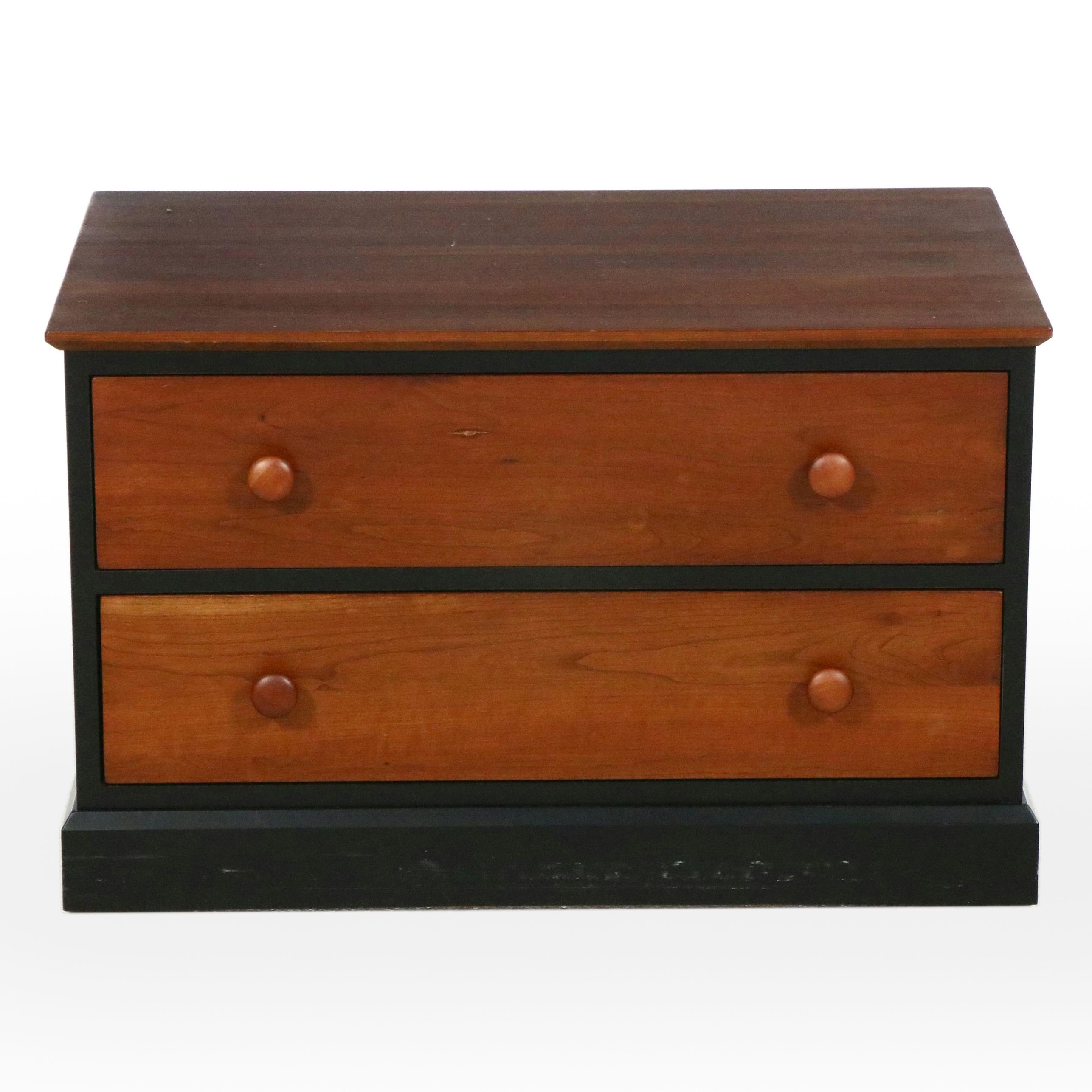 Ethan Allen "American Impressions" Cherry and Black Lacquered Nightstand