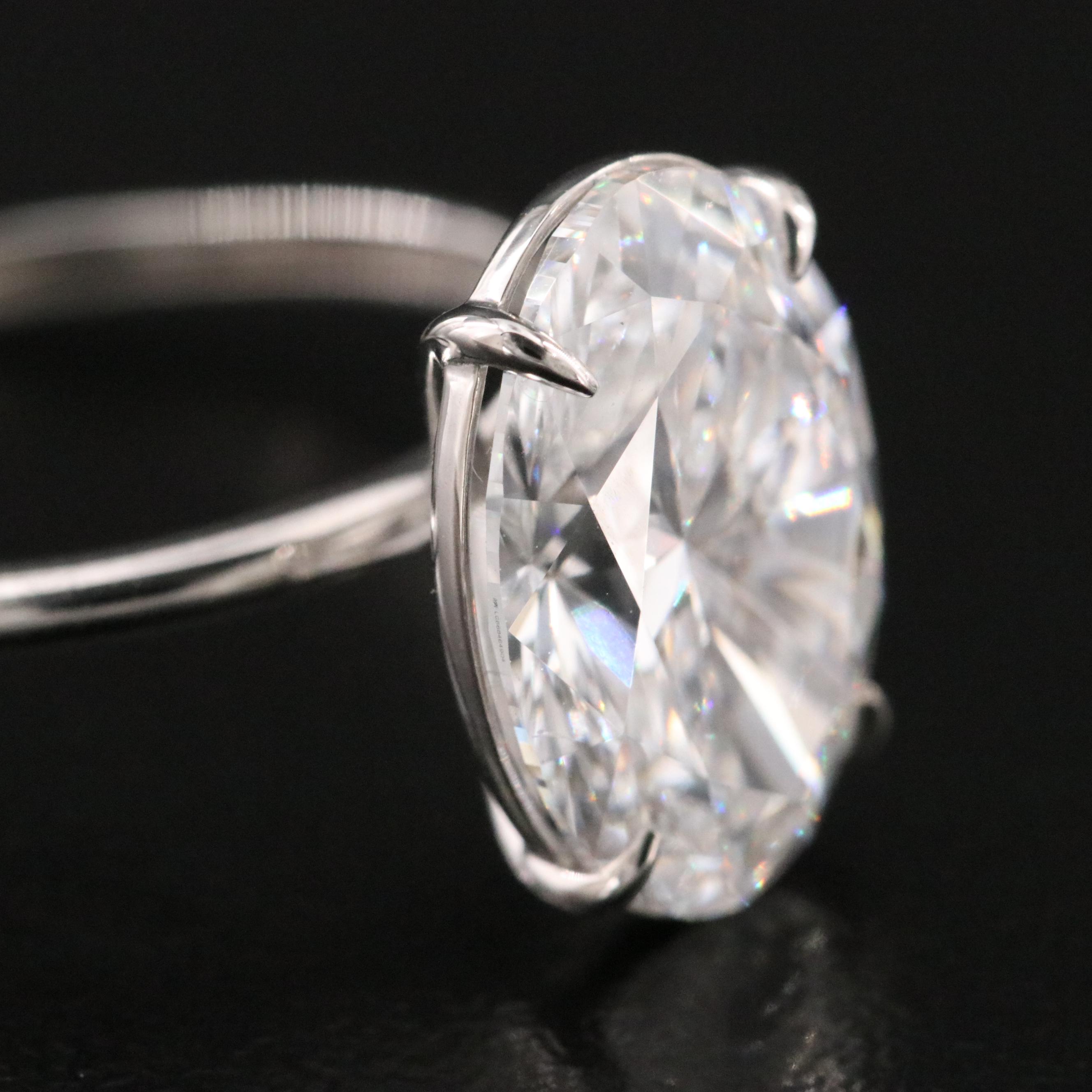 Platinum 4.00 CT Lab Grown Diamond Solitaire Ring with IGI Report
