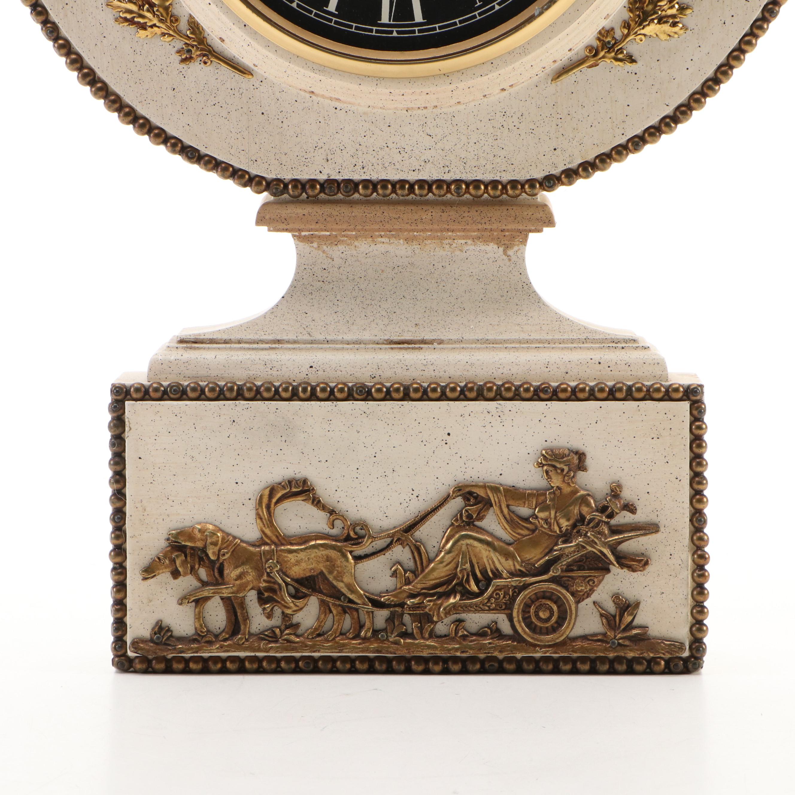 French Louis XVI Style Wooden Lyre Wall Clock