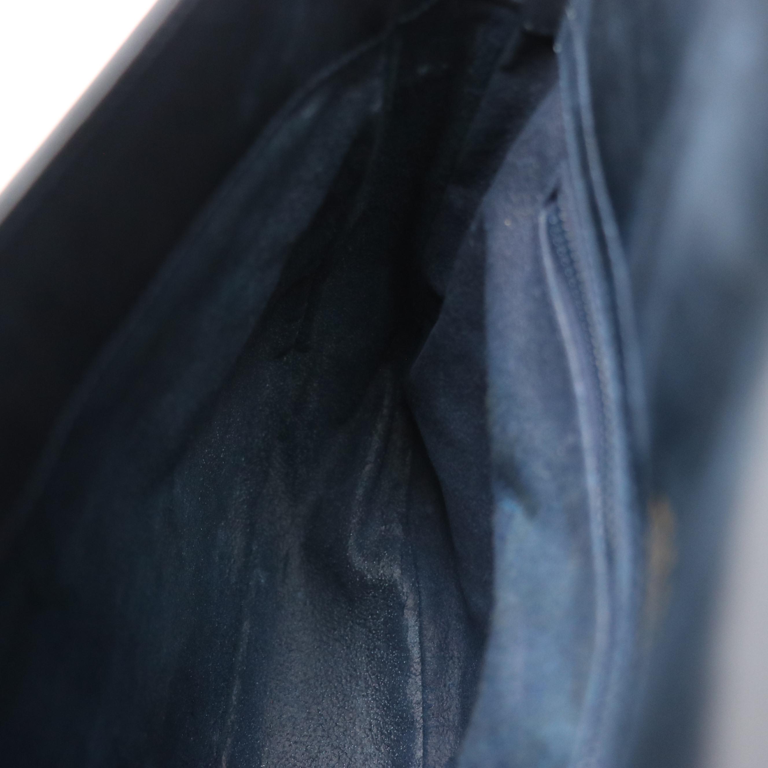 Gucci Web Stripe Shoulder Bag in Navy GG Supreme Canvas, Circa 1970