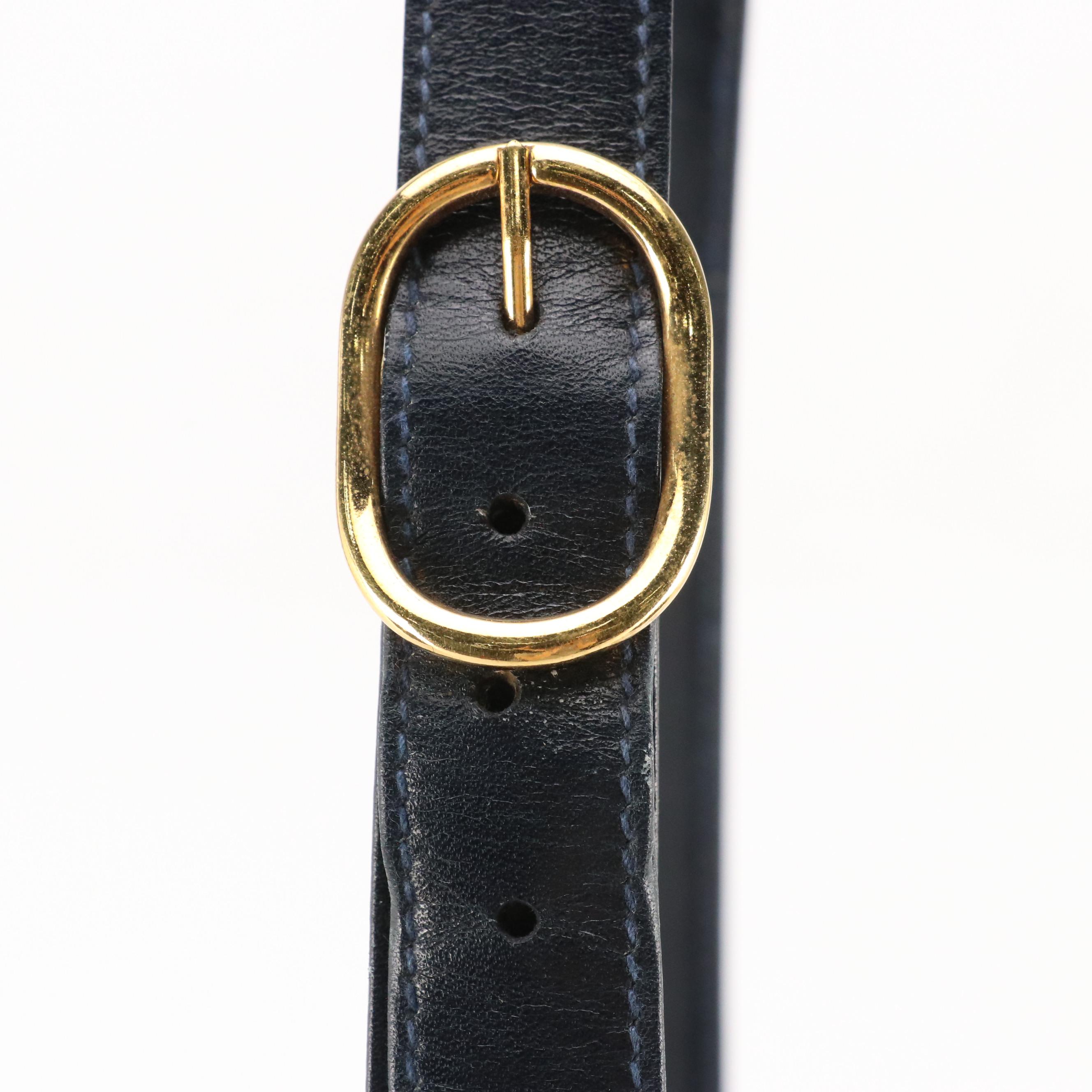 Gucci Web Stripe Shoulder Bag in Navy GG Supreme Canvas, Circa 1970