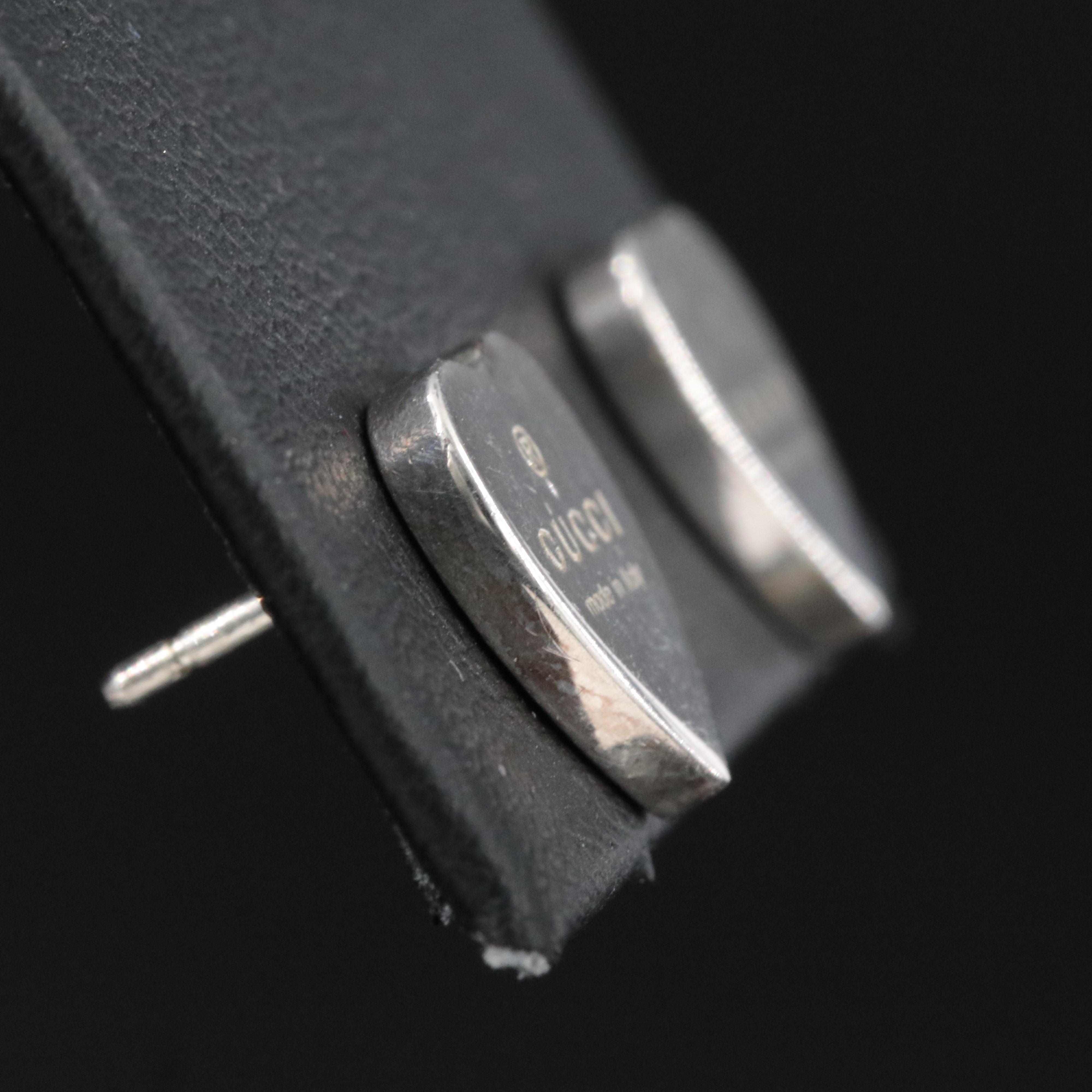 Gucci Trademark Sterling Heart Stud Earrings