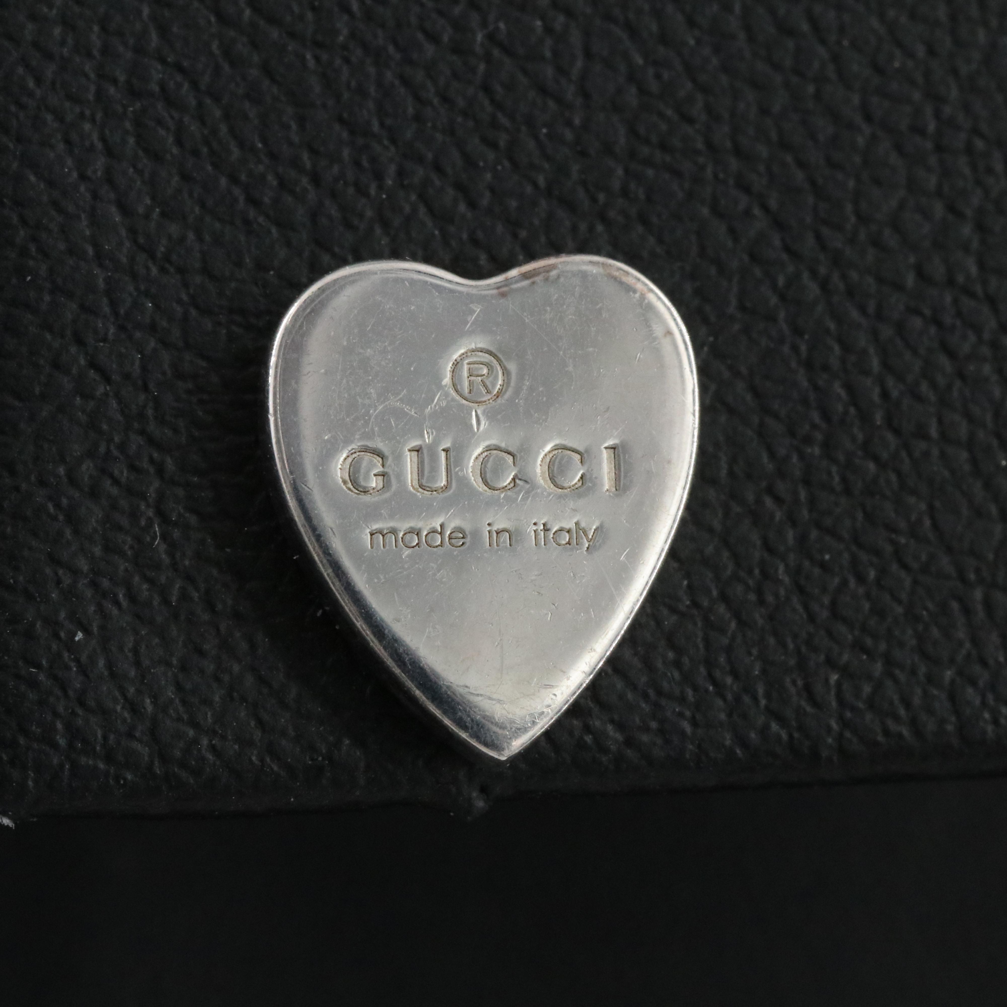 Gucci Trademark Sterling Heart Stud Earrings