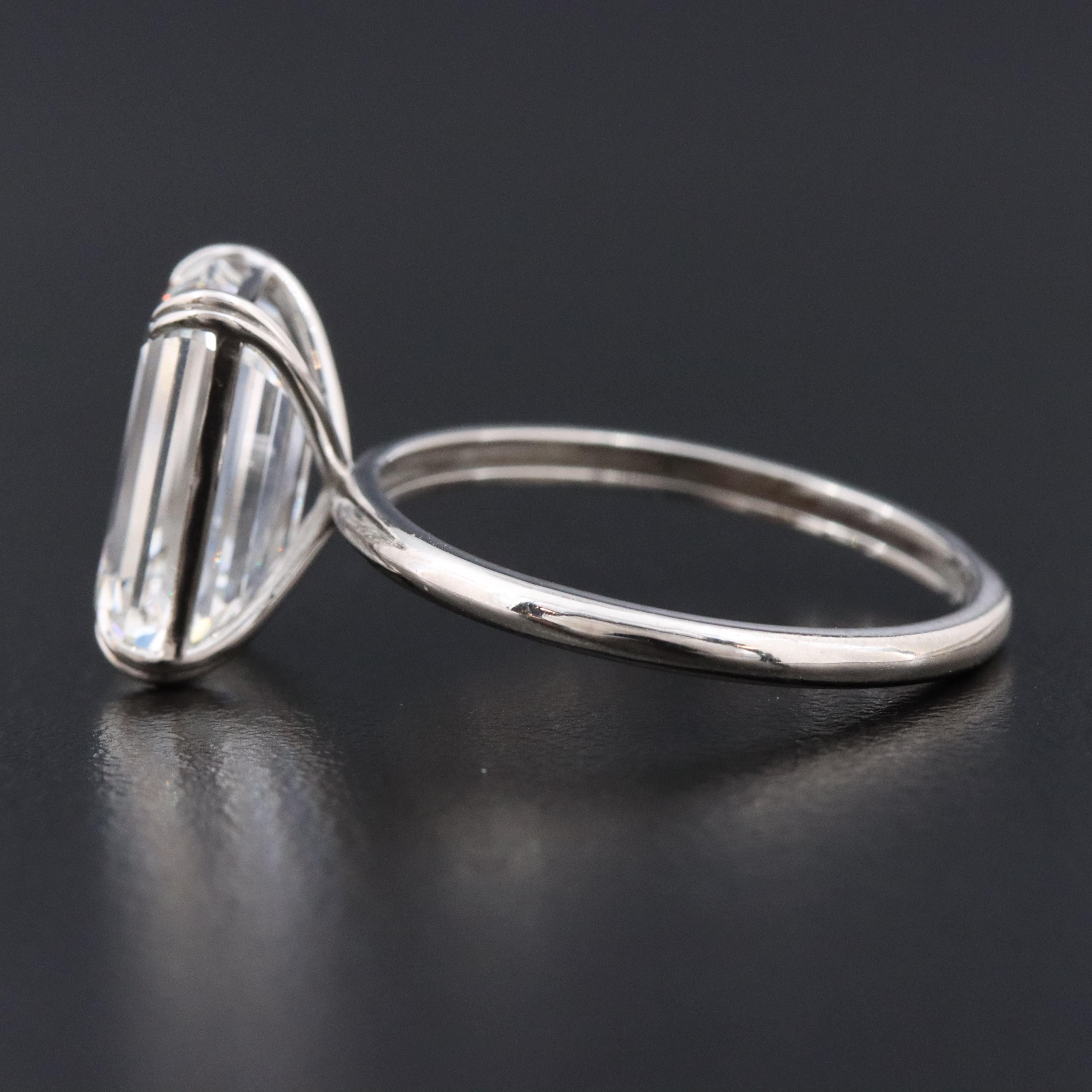 Platinum 4.23 CT Lab Grown Diamond Solitaire Ring with IGI Report