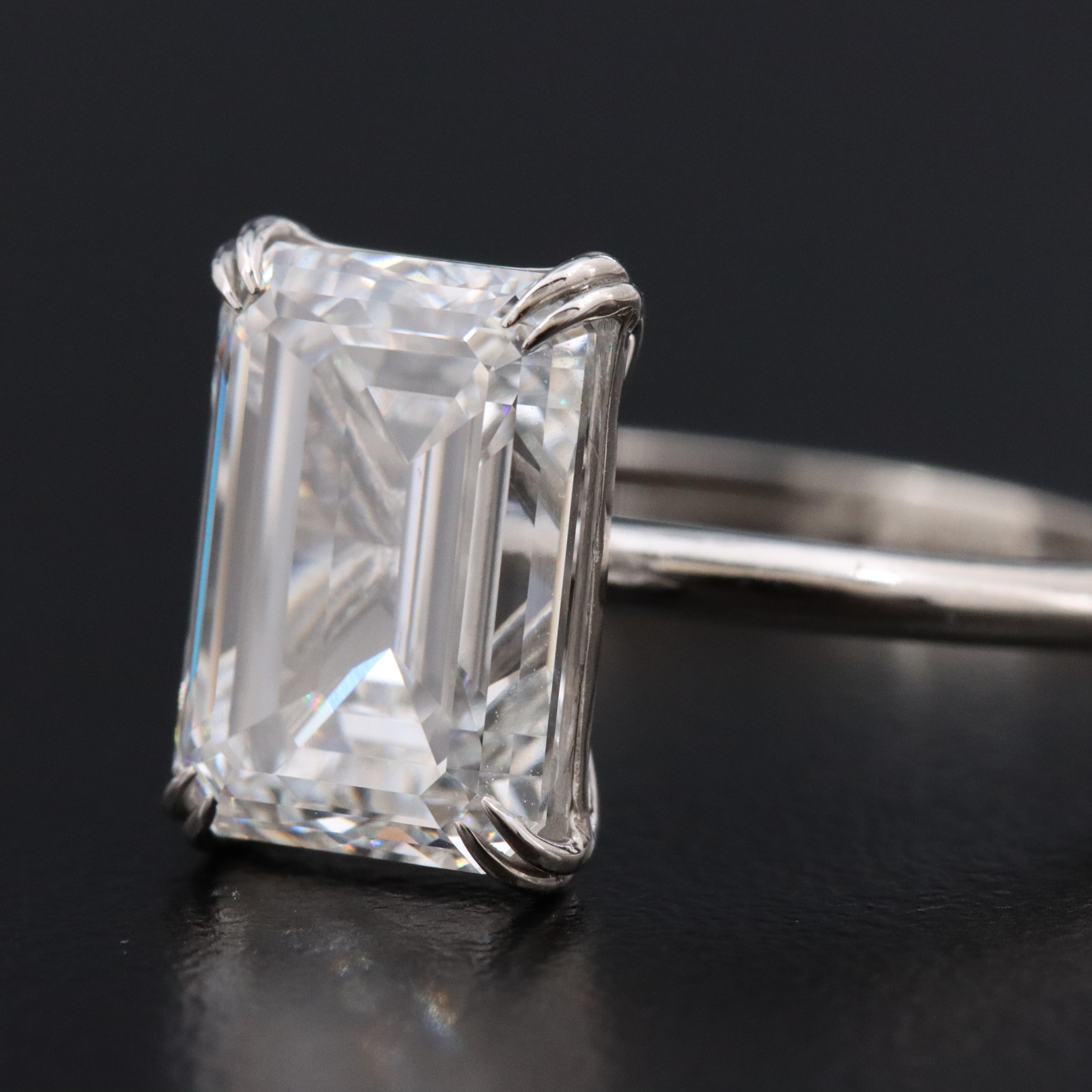 Platinum 4.23 CT Lab Grown Diamond Solitaire Ring with IGI Report