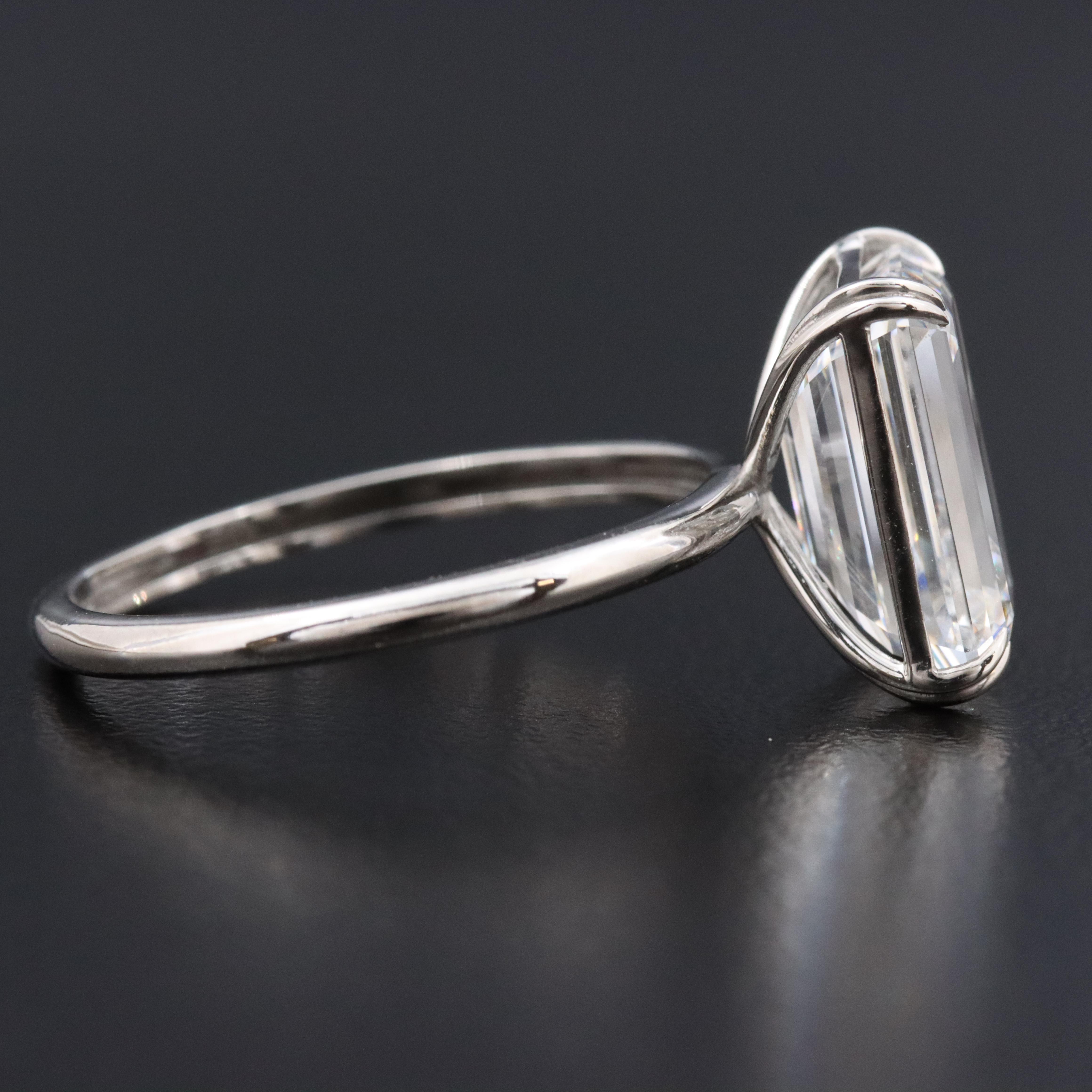 Platinum 4.23 CT Lab Grown Diamond Solitaire Ring with IGI Report