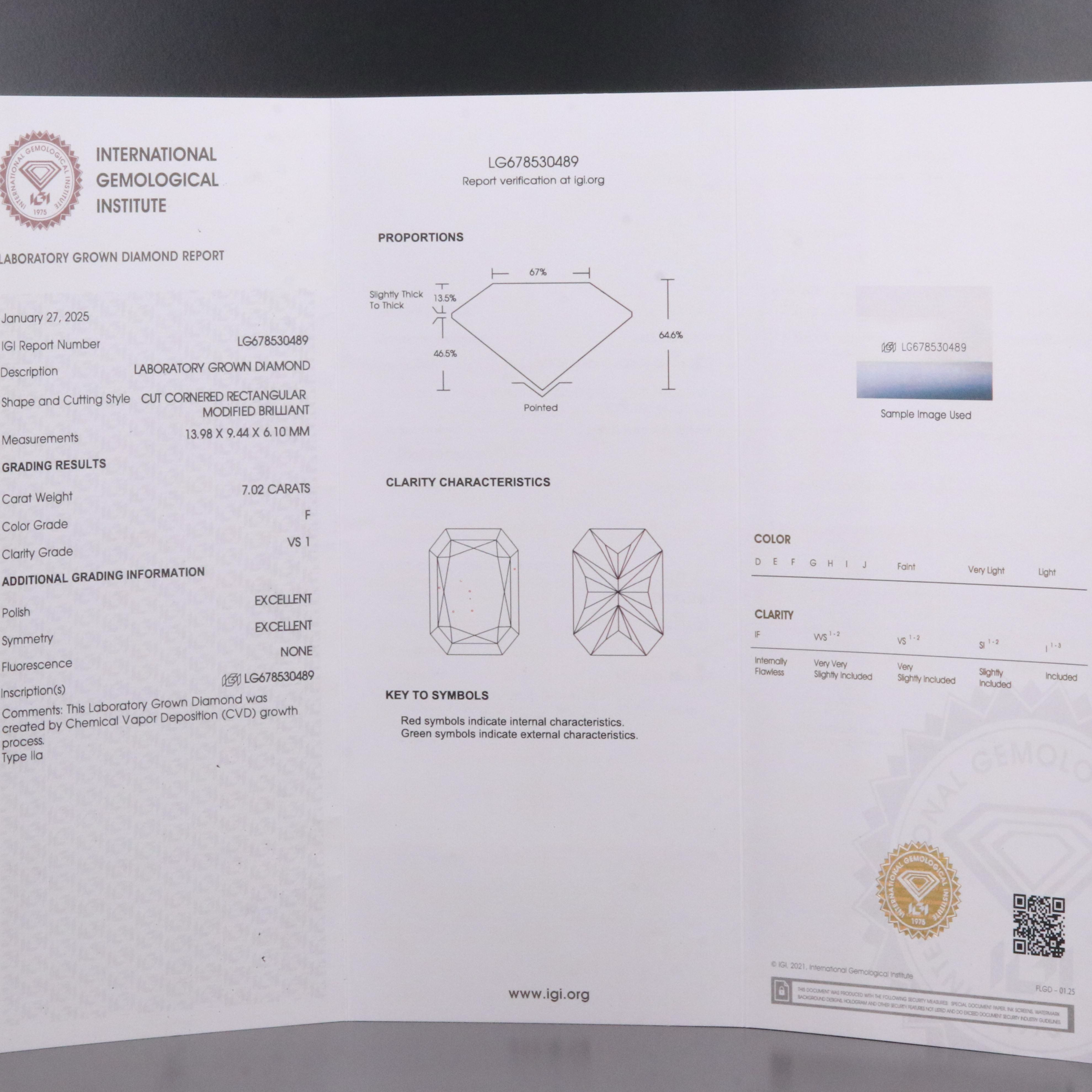 14K 7.34 CTW Lab Grown Diamond Ring with IGI Report
