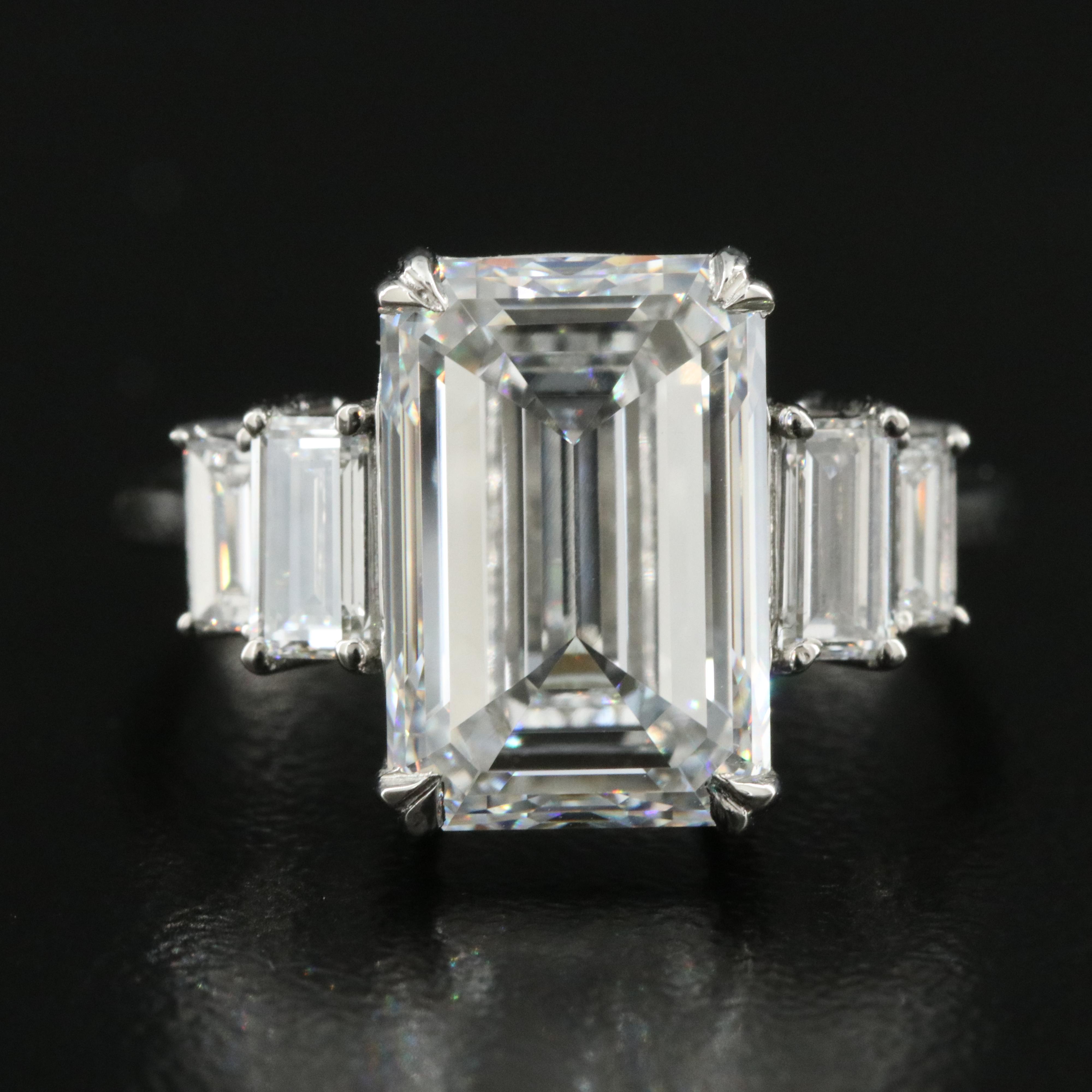 Platinum 6.23 CTW Lab Grown Diamond Ring with IGI Report