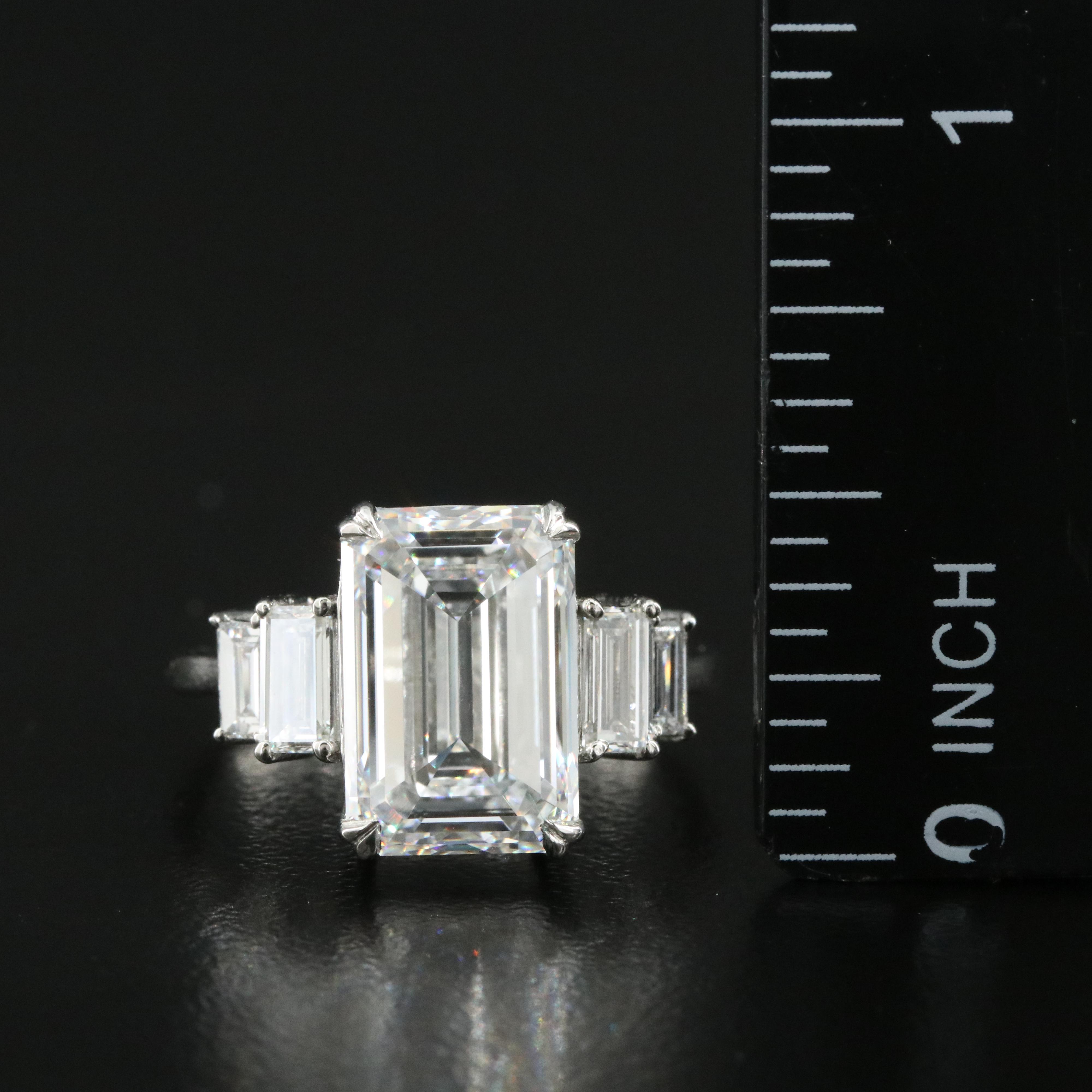 Platinum 6.23 CTW Lab Grown Diamond Ring with IGI Report