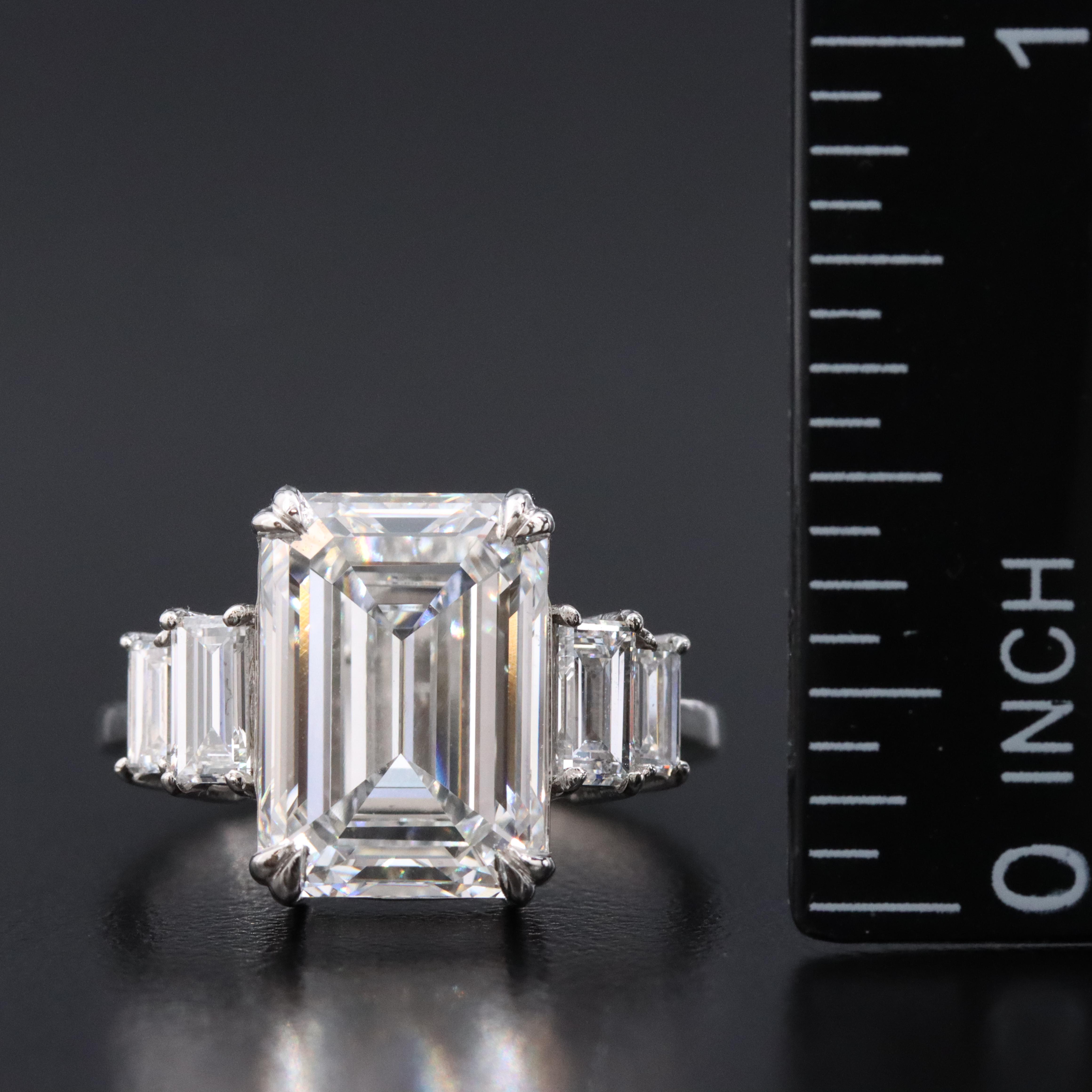 Platinum 6.47 CTW Lab Grown Diamond Ring with IGI Report
