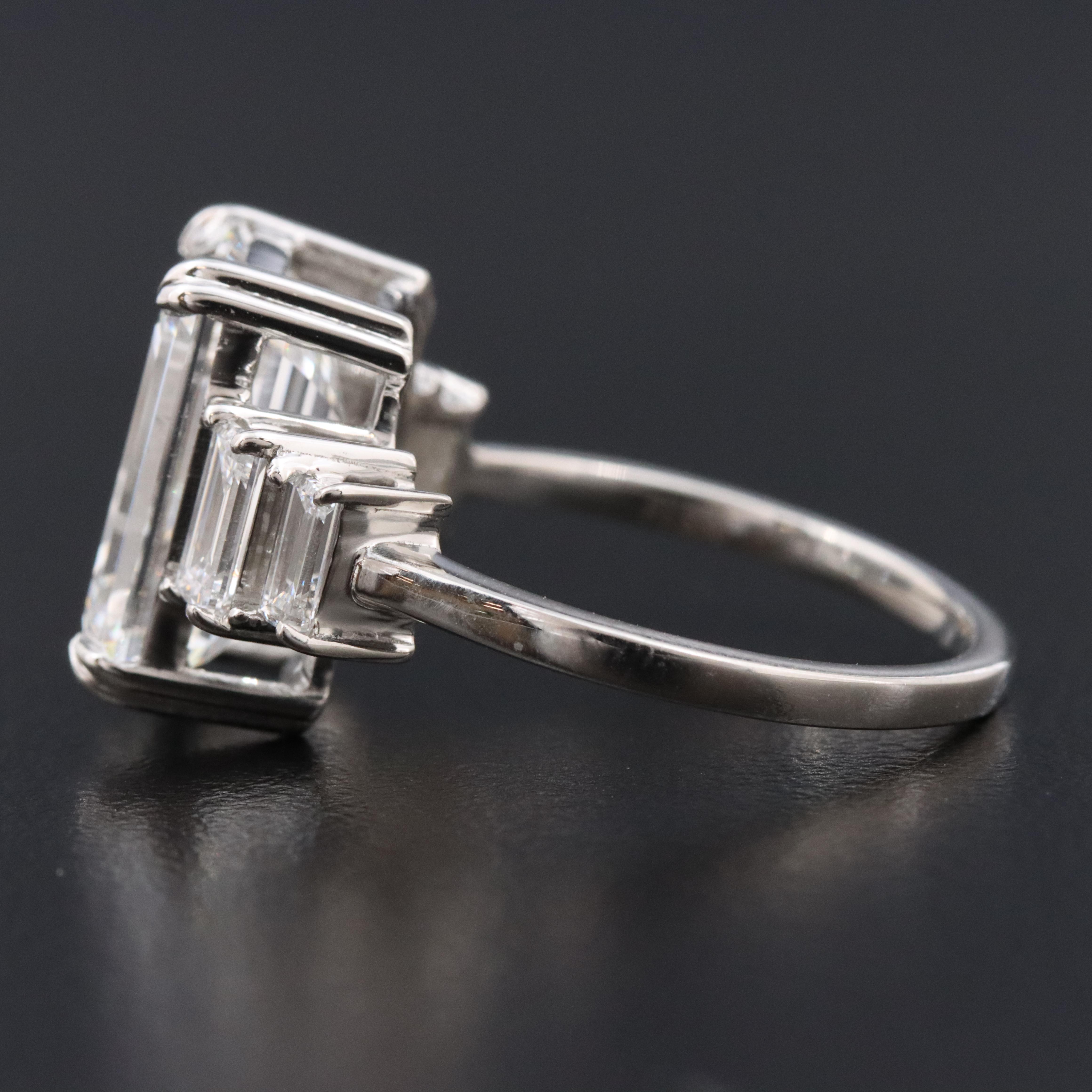 Platinum 6.47 CTW Lab Grown Diamond Ring with IGI Report