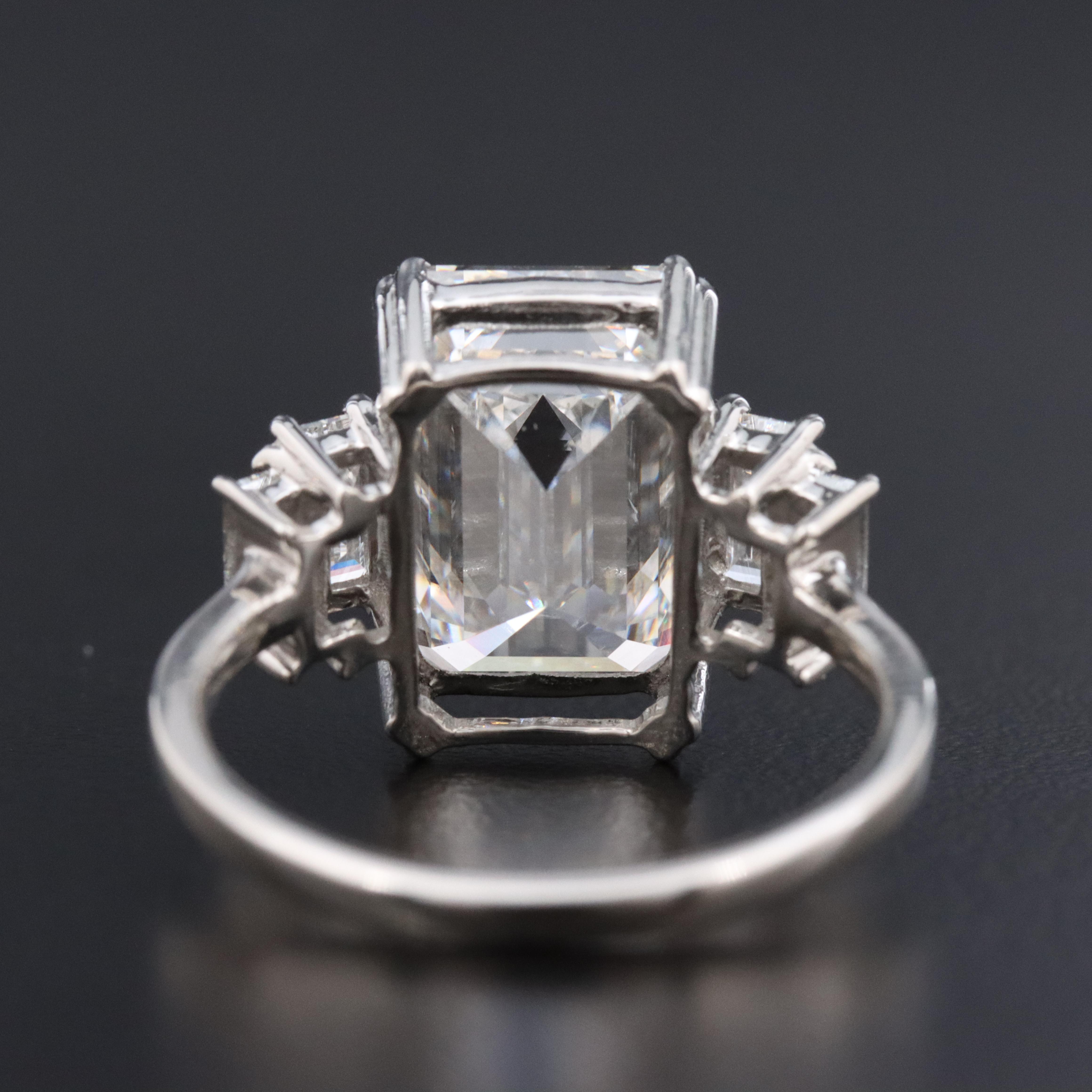 Platinum 6.47 CTW Lab Grown Diamond Ring with IGI Report