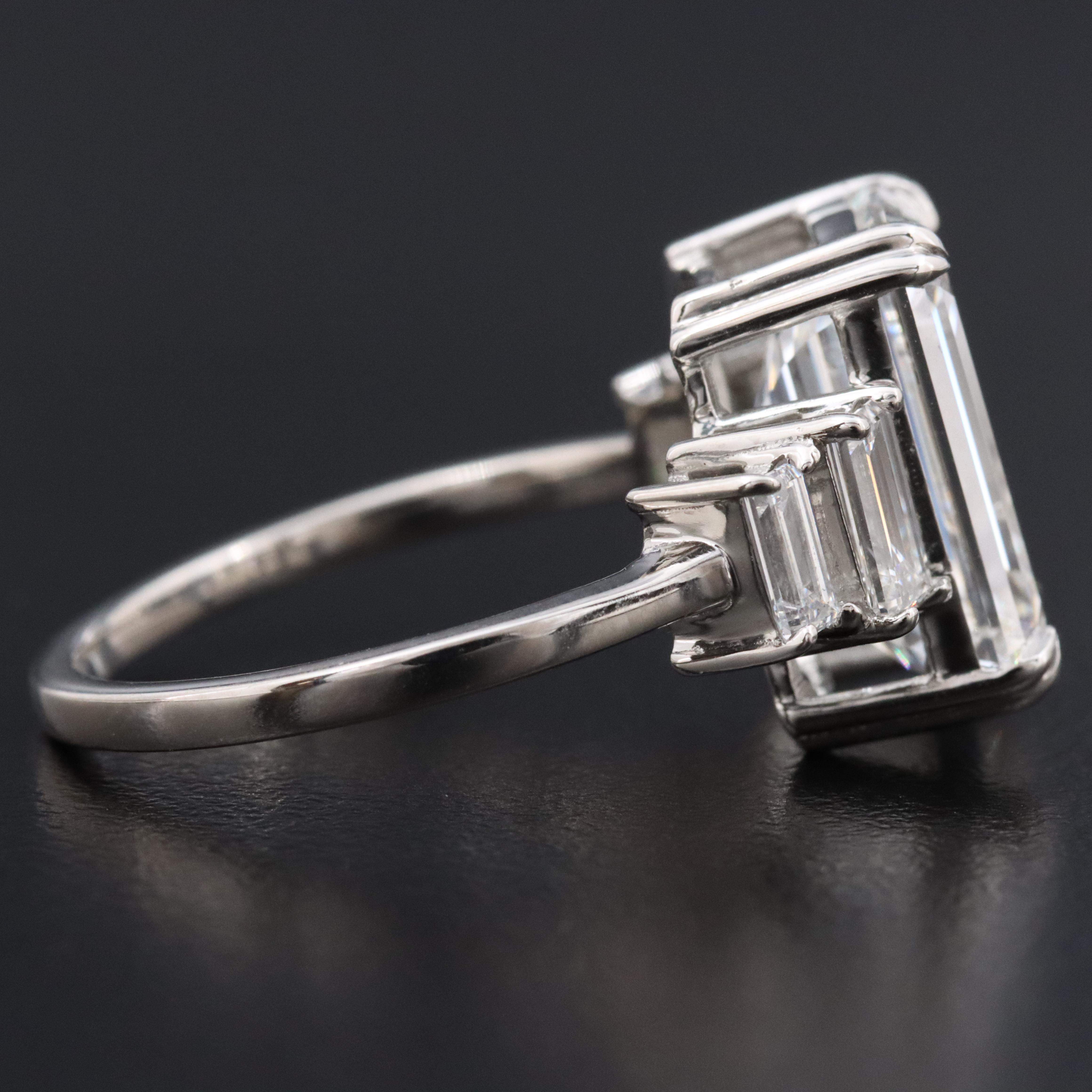 Platinum 6.47 CTW Lab Grown Diamond Ring with IGI Report