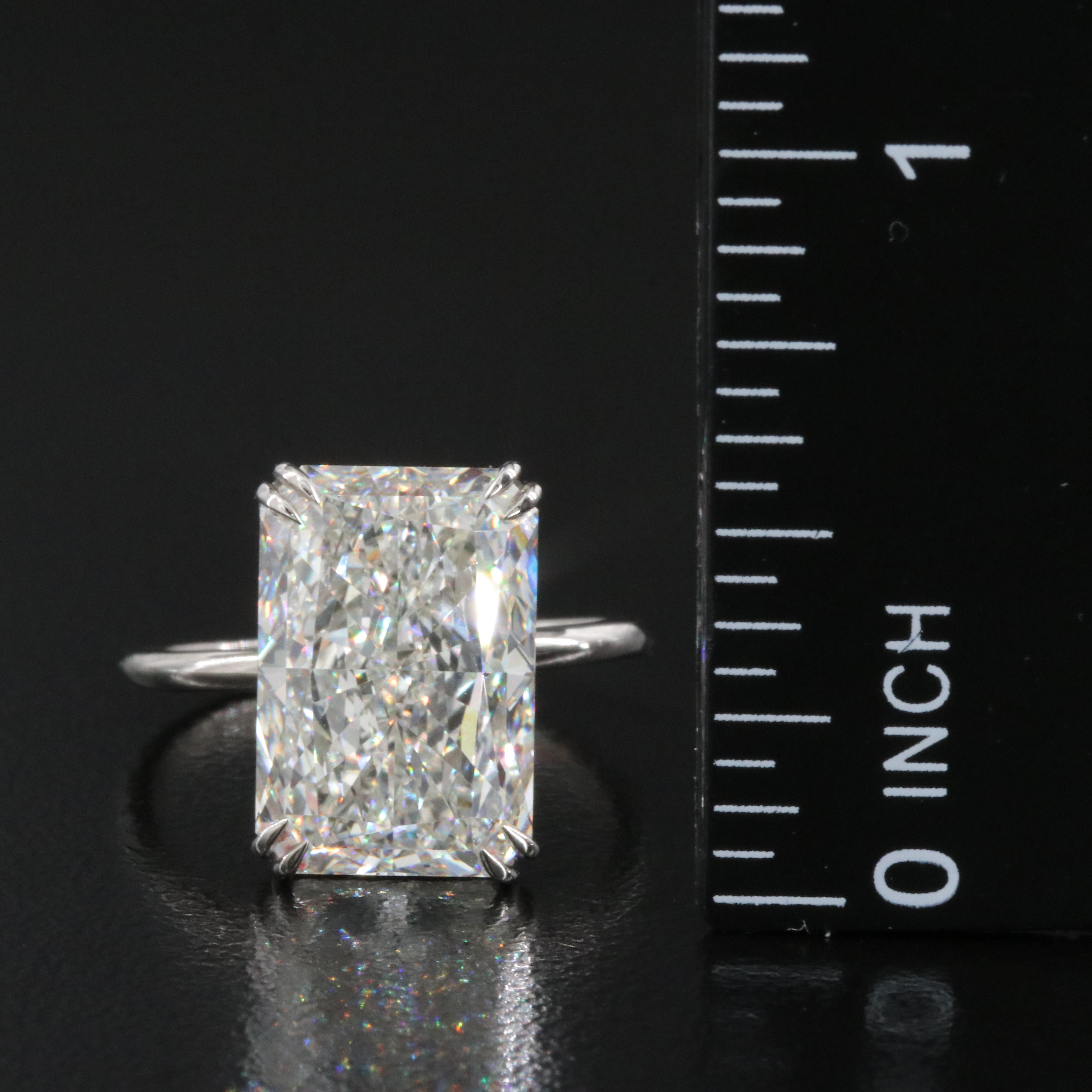 Platinum 7.01 CT Lab Grown Diamond Solitaire Ring with IGI Report