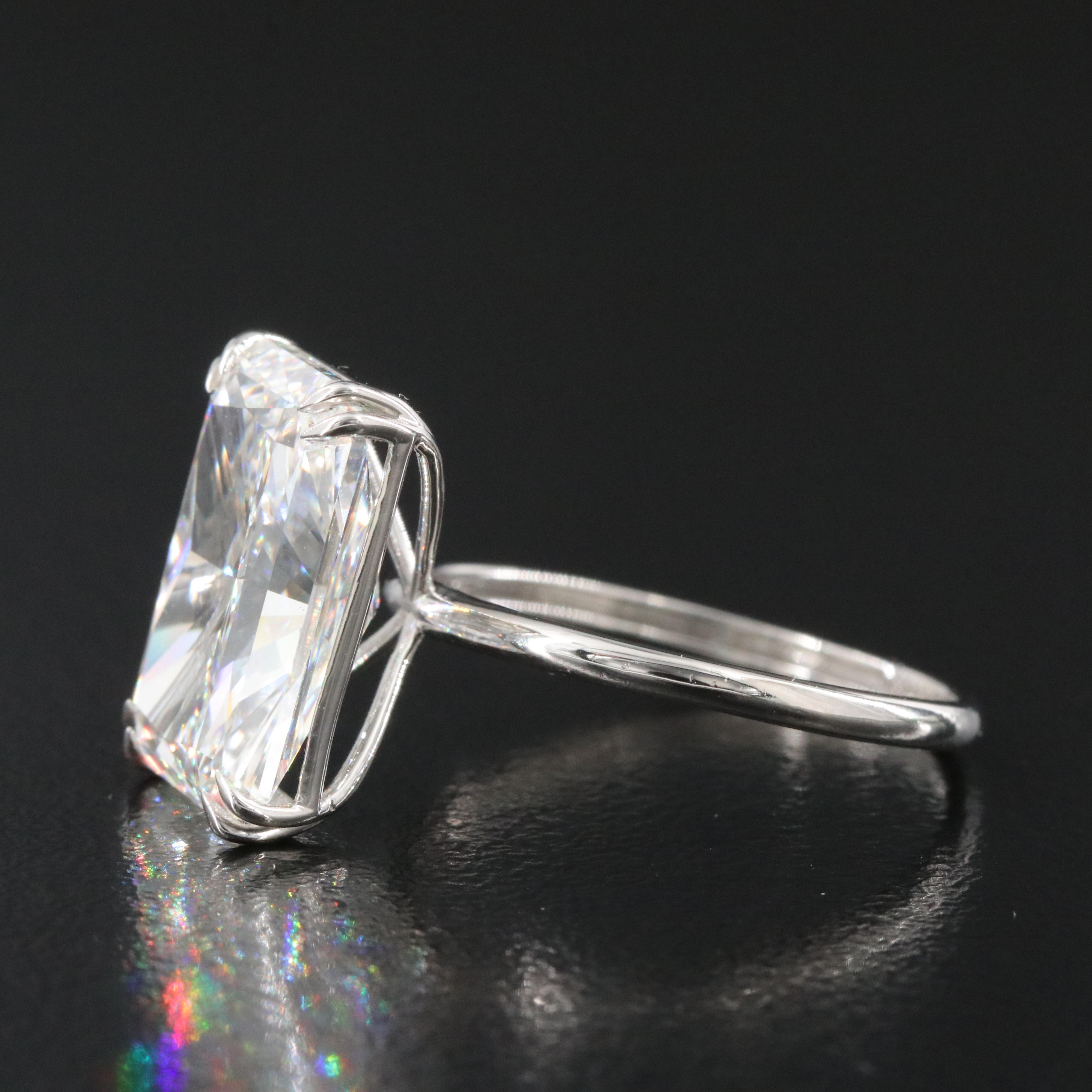 Platinum 7.01 CT Lab Grown Diamond Solitaire Ring with IGI Report