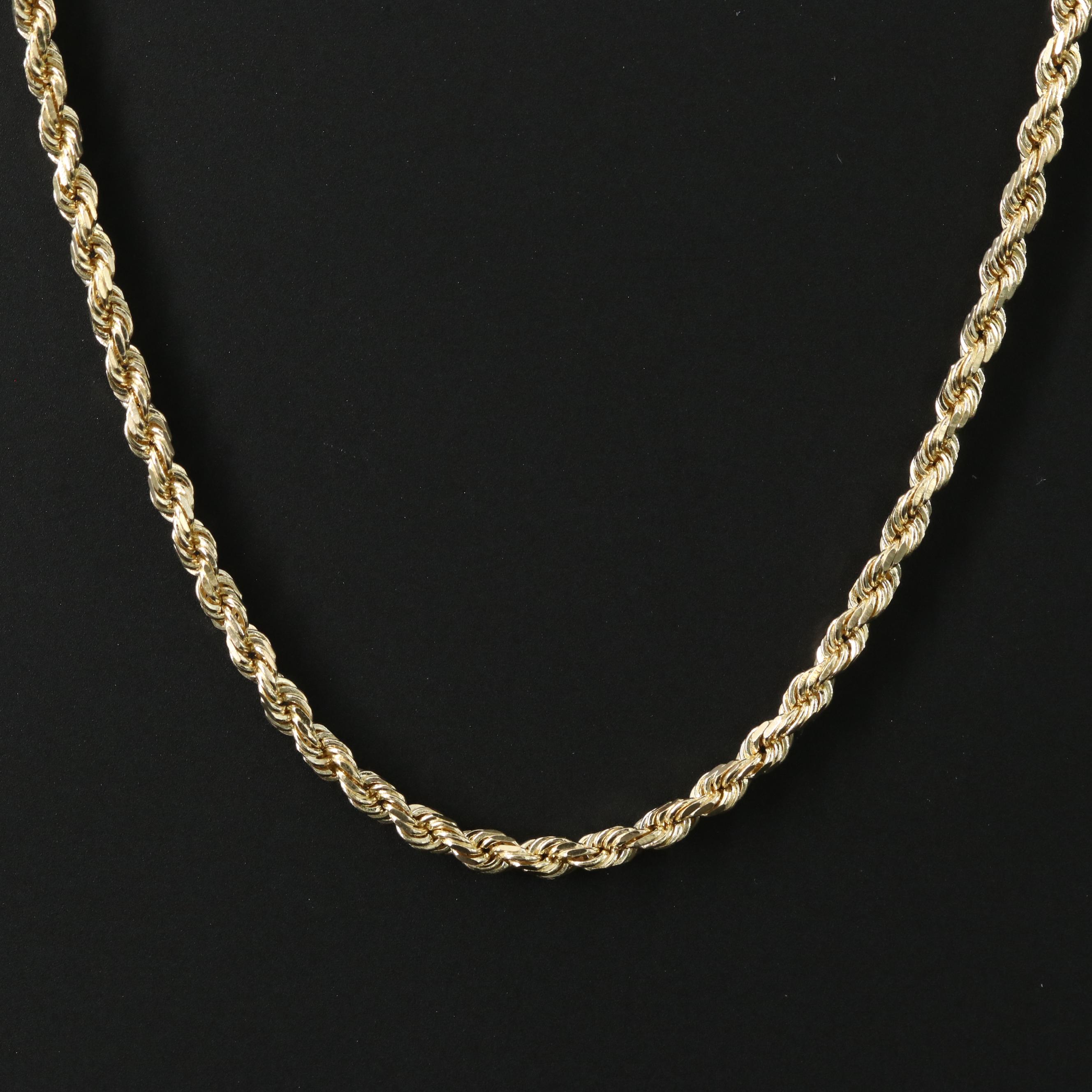 14K Rope Chain Necklace