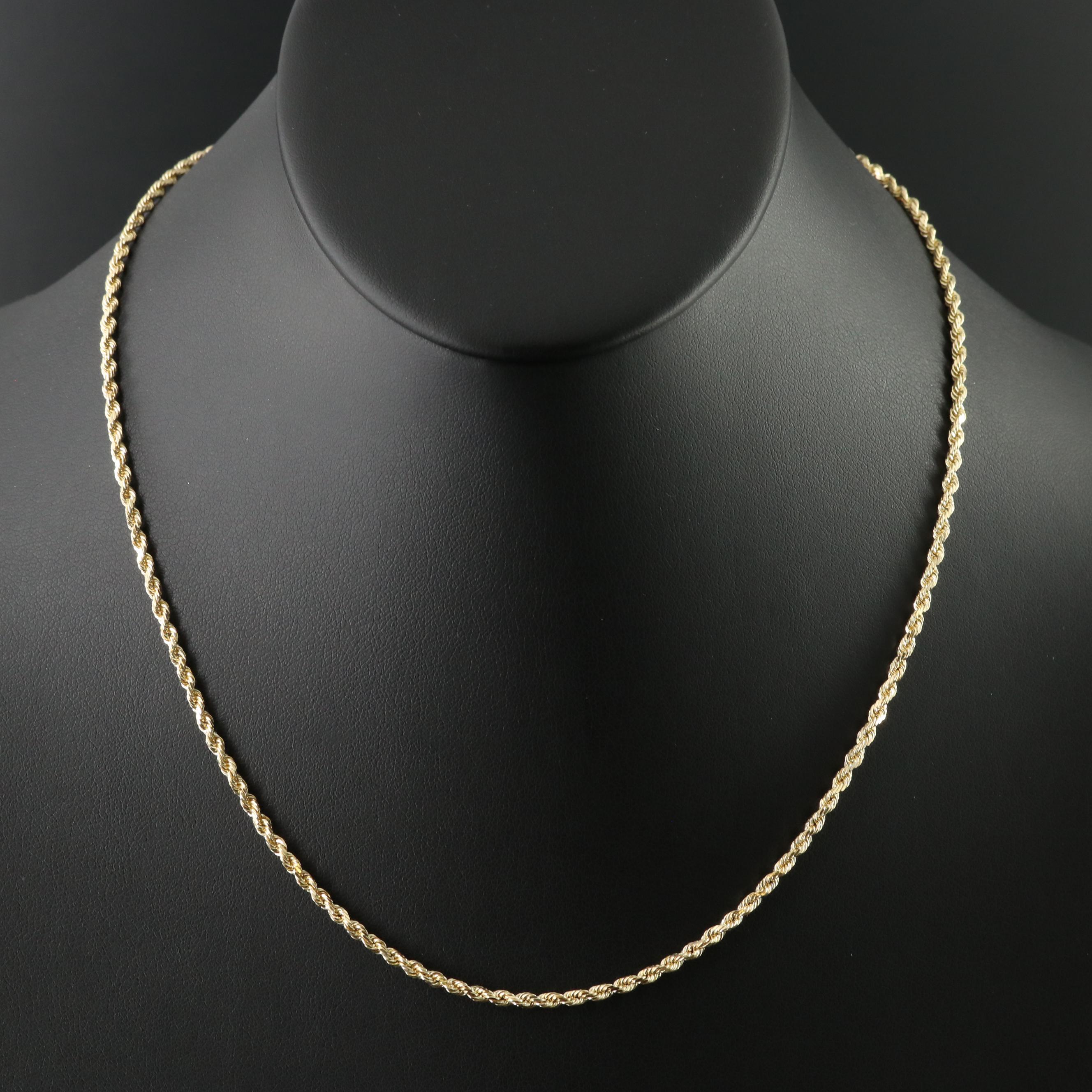 14K Rope Chain Necklace