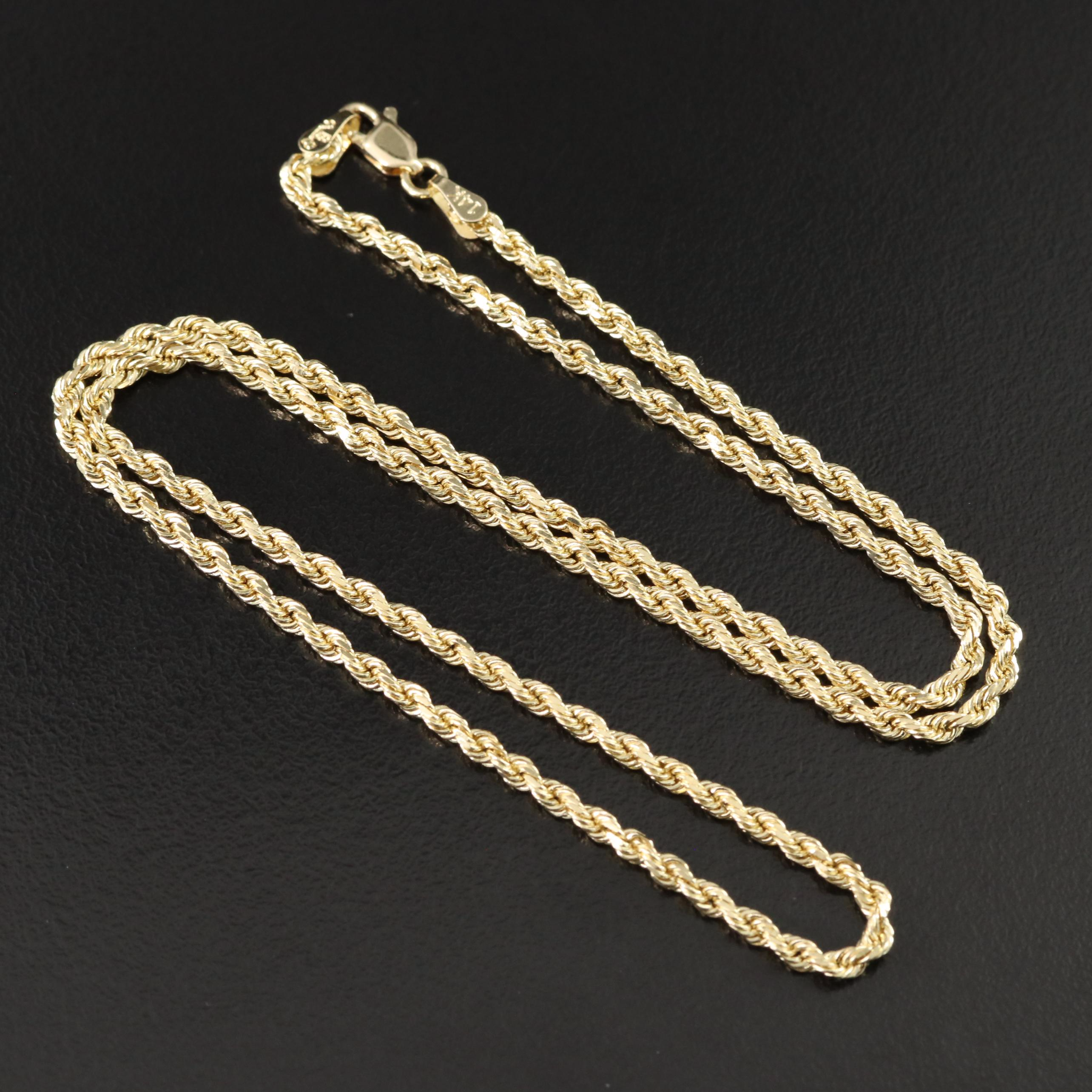 14K Rope Chain Necklace