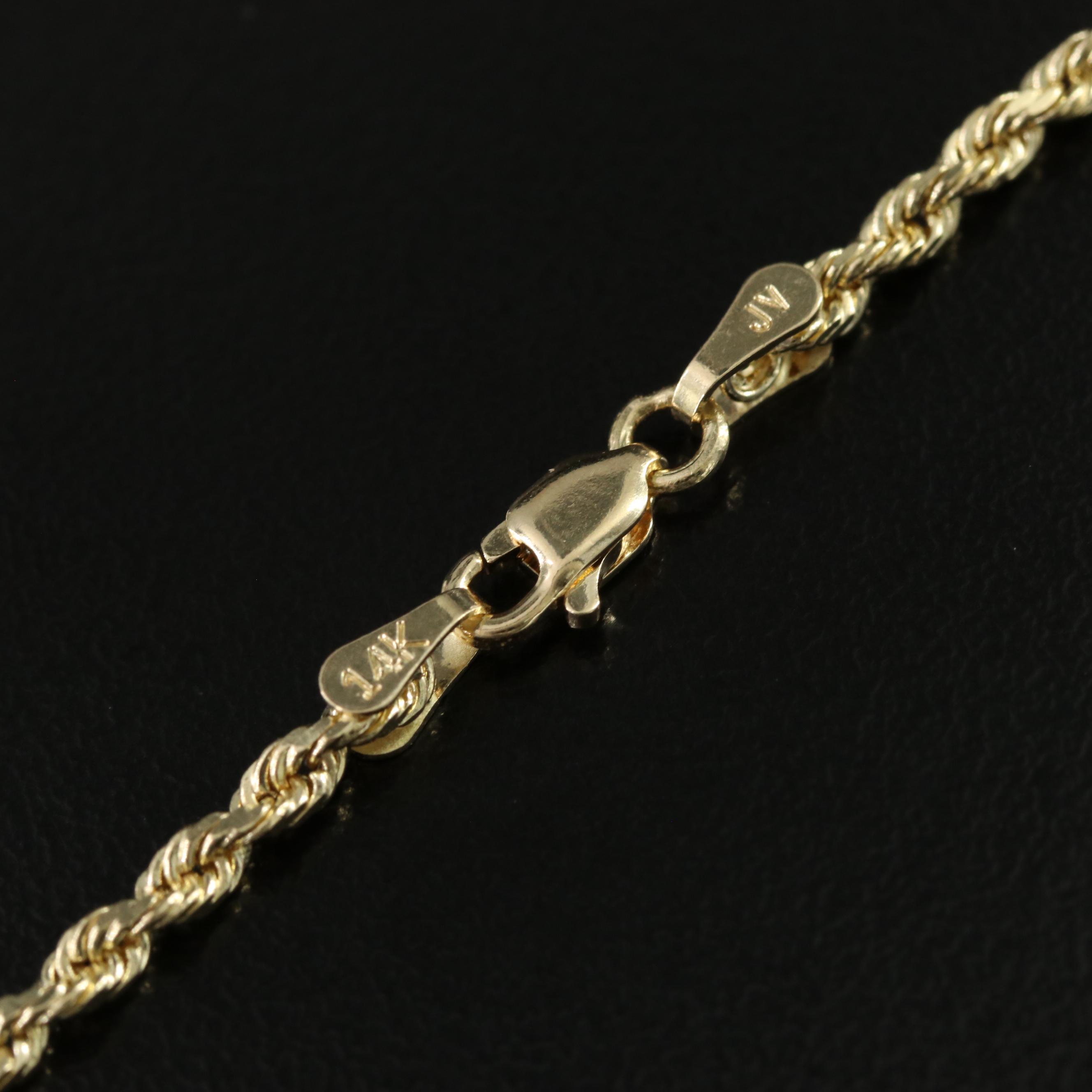 14K Rope Chain Necklace
