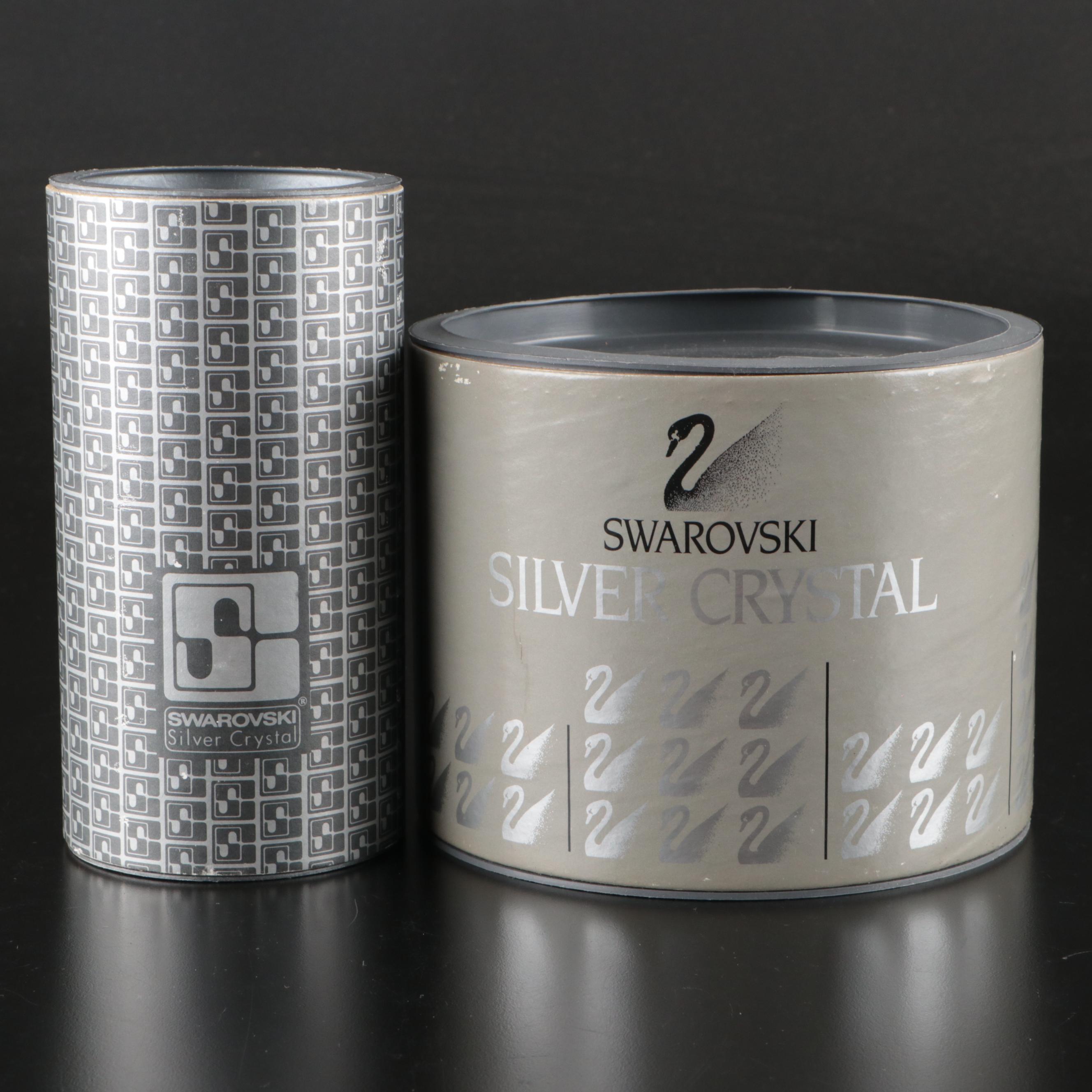 Swarovski Crystal "Dinner Bell" and "Grand Piano with Stool" with Mirrored Stand