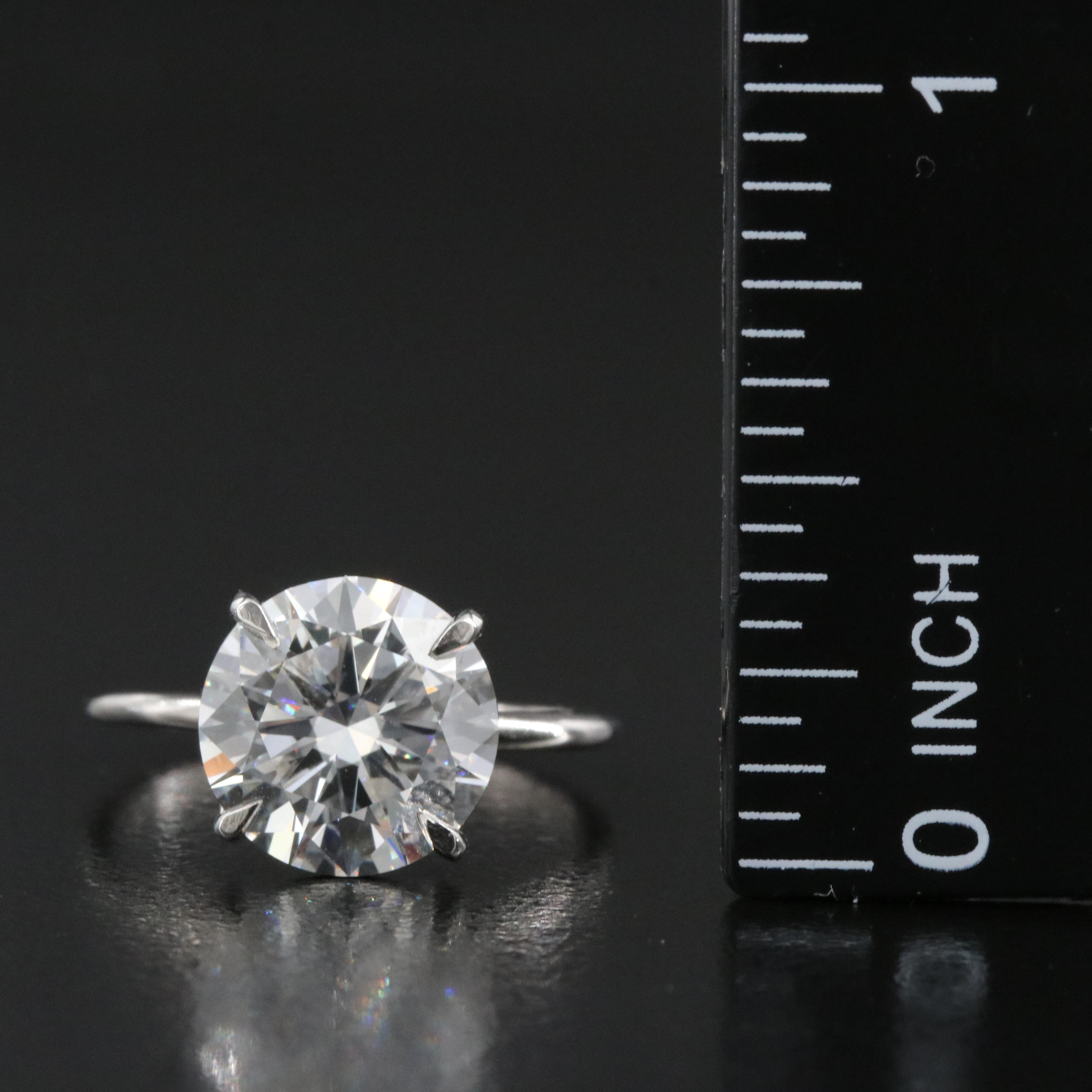Platinum 3.51 CT Lab Grown Diamond Solitaire Ring with IGI Report