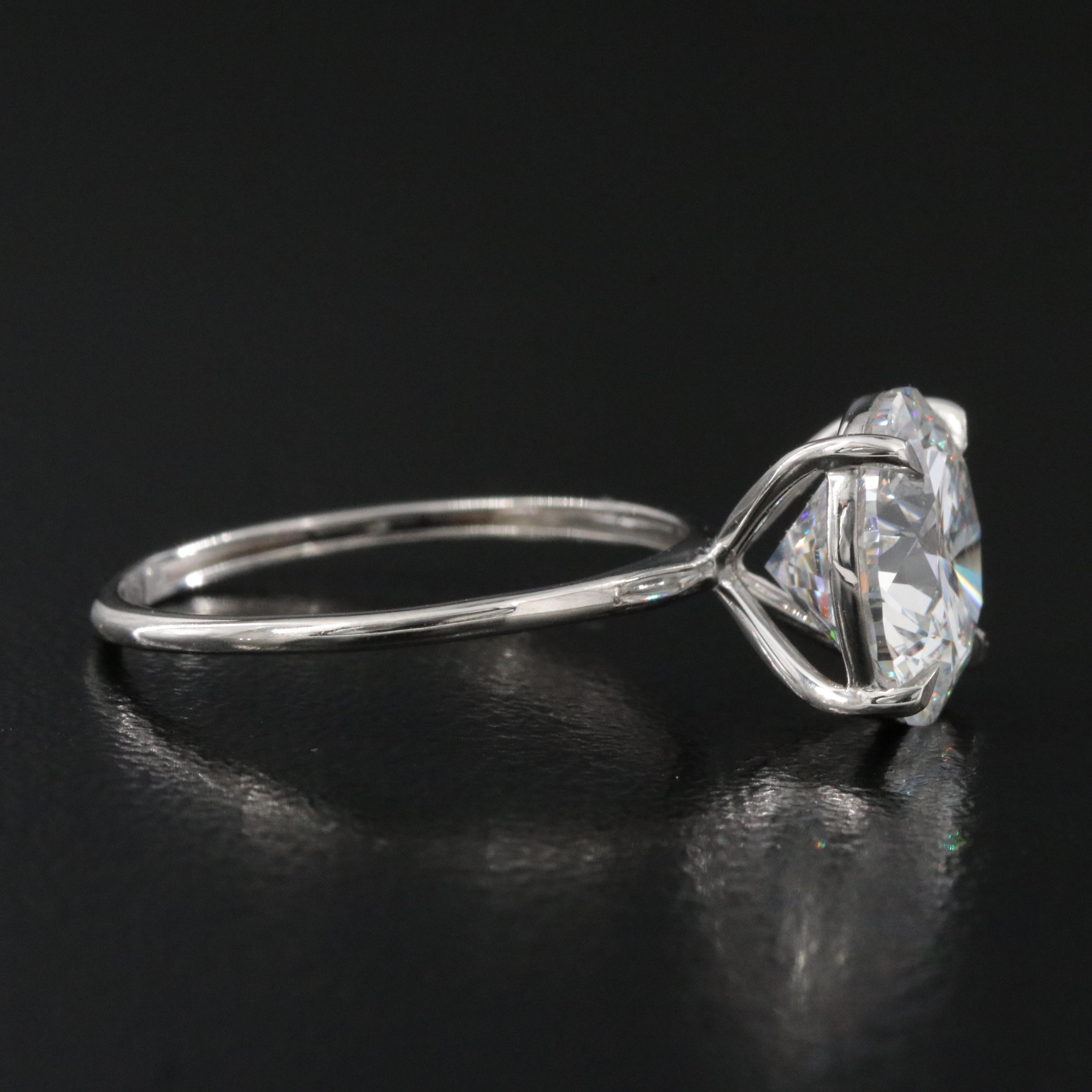 Platinum 3.51 CT Lab Grown Diamond Solitaire Ring with IGI Report