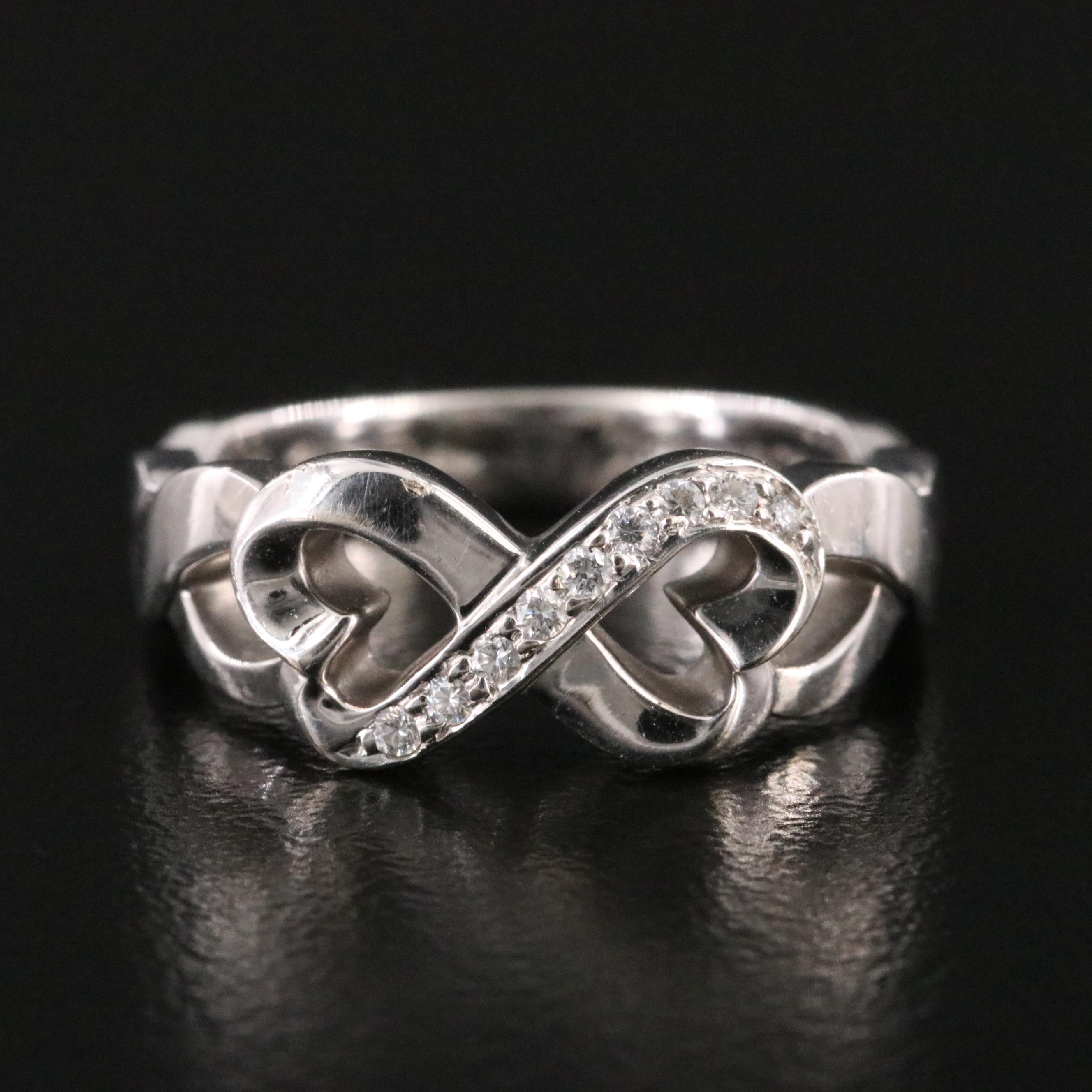 Paloma Picasso for Tiffany & Co. Loving Heart 18K Diamond Infinity Ring