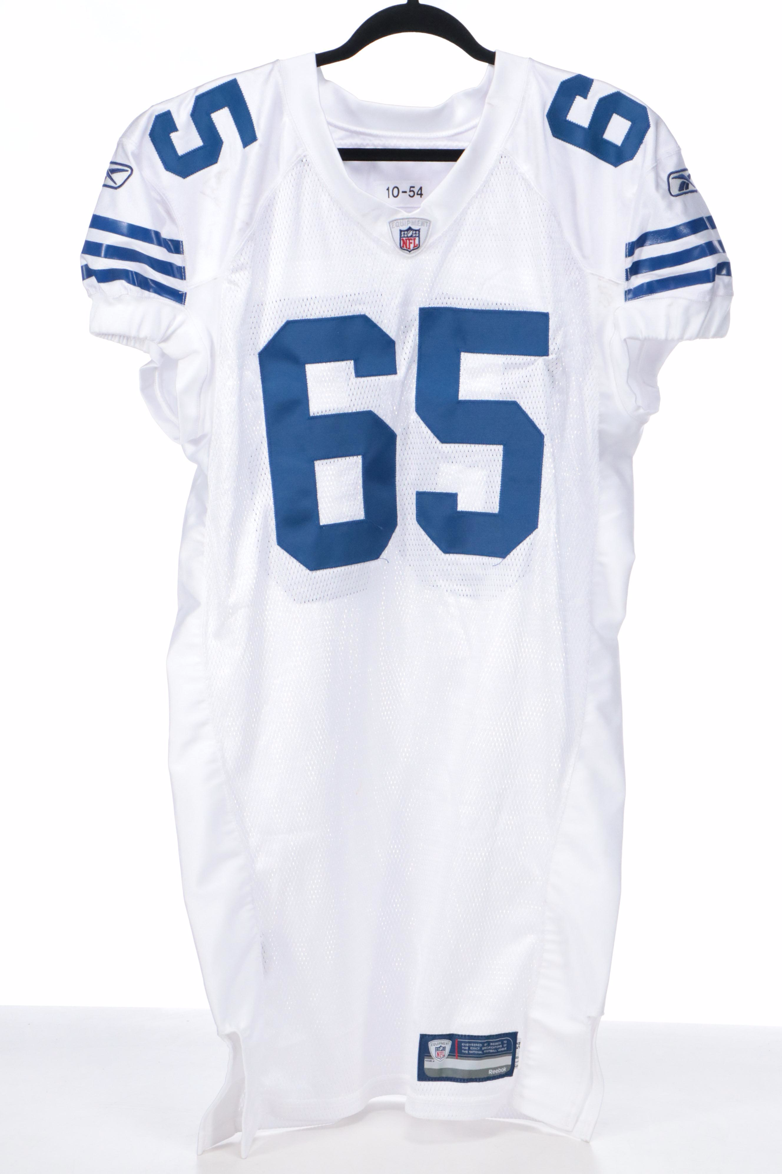 Idrees Bashir with Other Player Issued Indianapolis Colts Football Jerseys