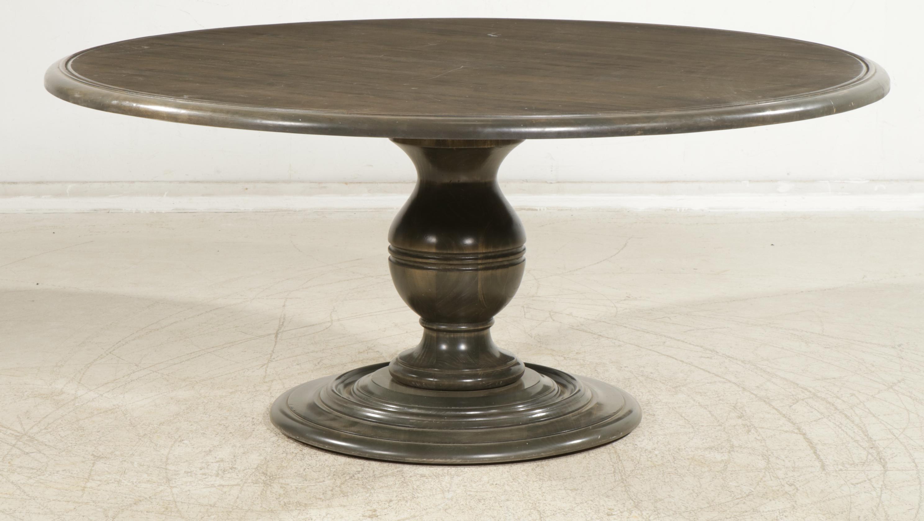 Arhaus "Asolo" Italian Round  Wood Pedestal Dining Table
