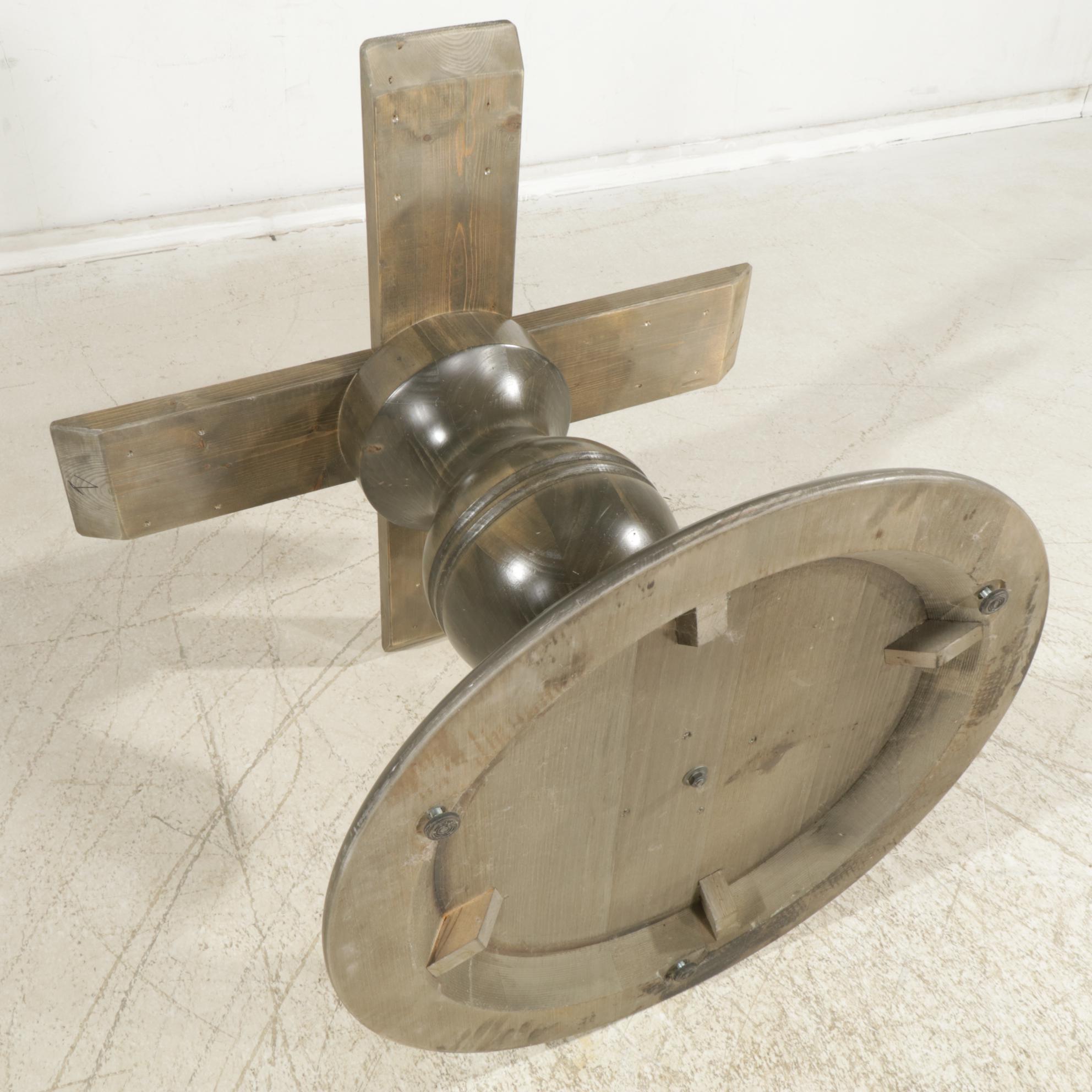 Arhaus "Asolo" Italian Round  Wood Pedestal Dining Table