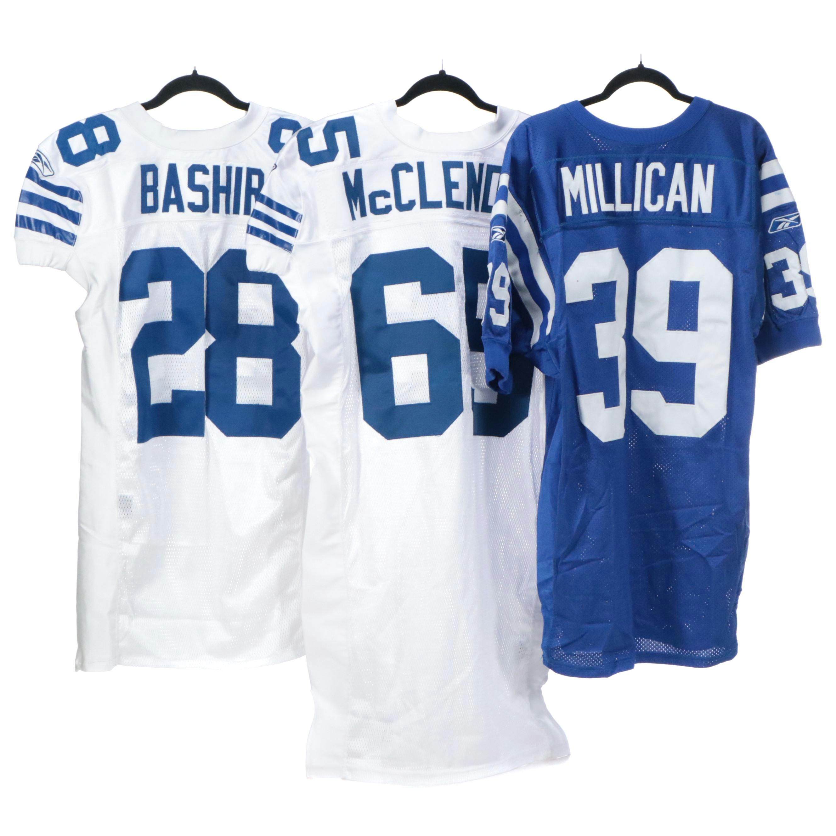 Idrees Bashir with Other Player Issued Indianapolis Colts Football Jerseys