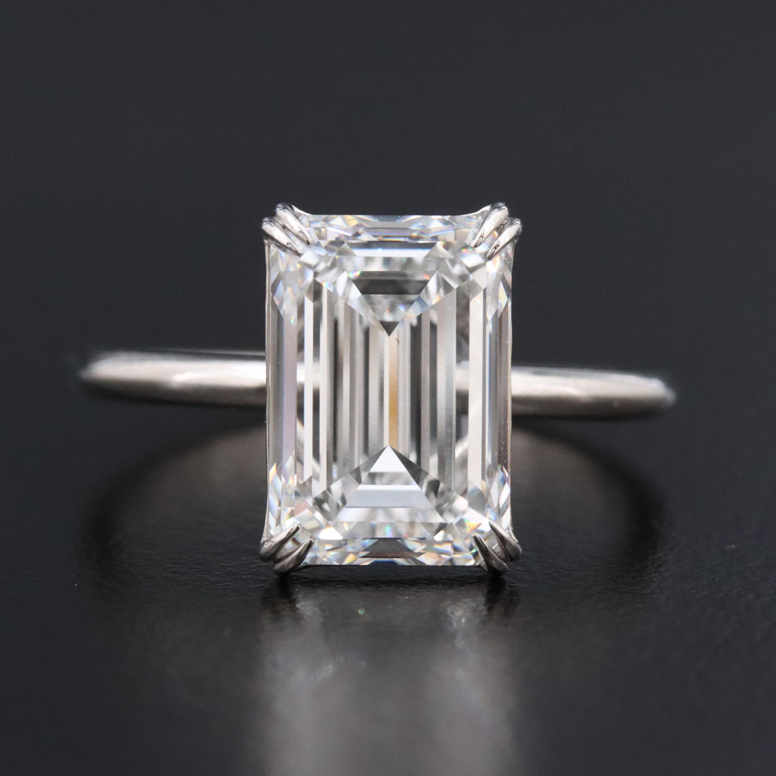 Platinum 4.23 CT Lab Grown Diamond Solitaire Ring with IGI Report