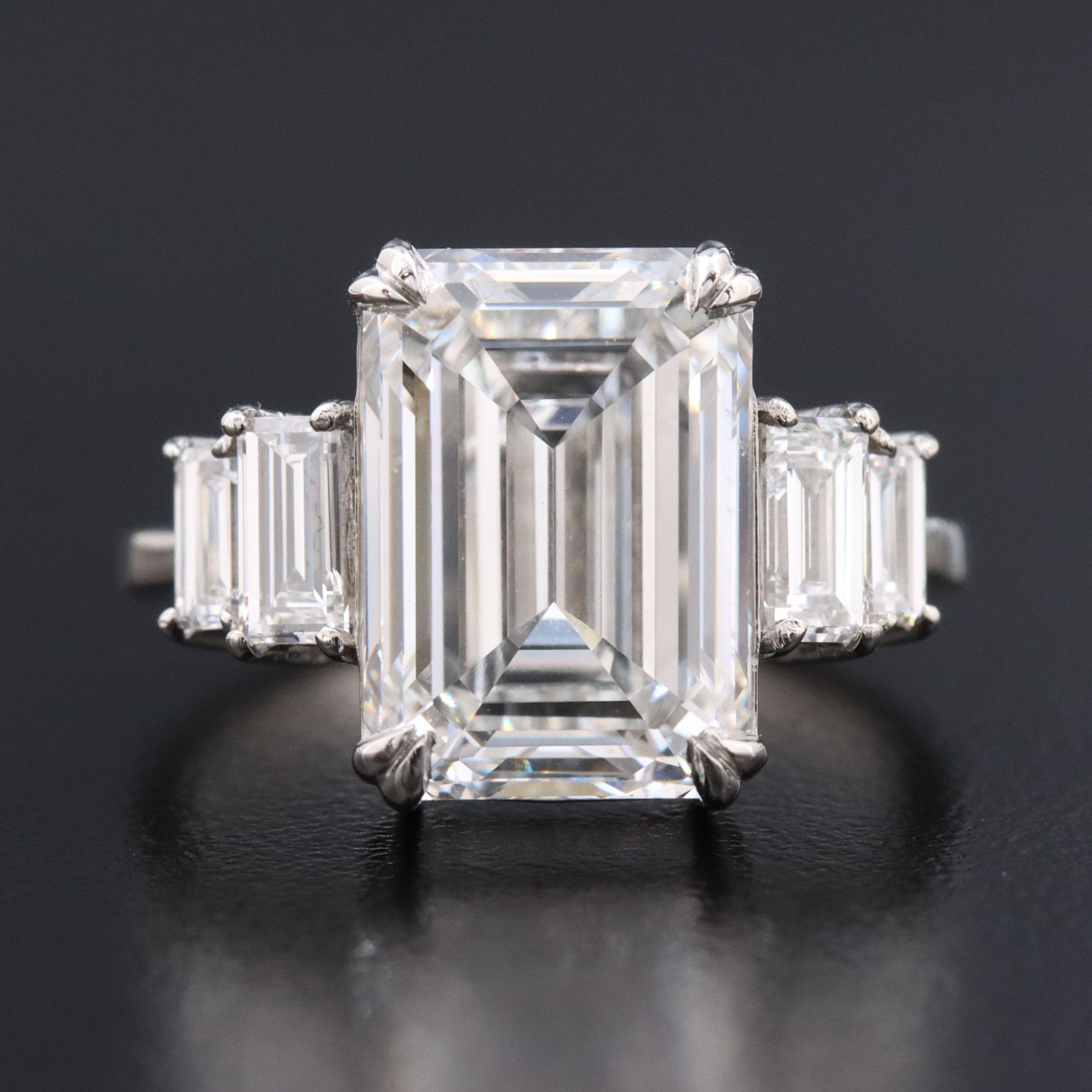 Platinum 6.47 CTW Lab Grown Diamond Ring with IGI Report